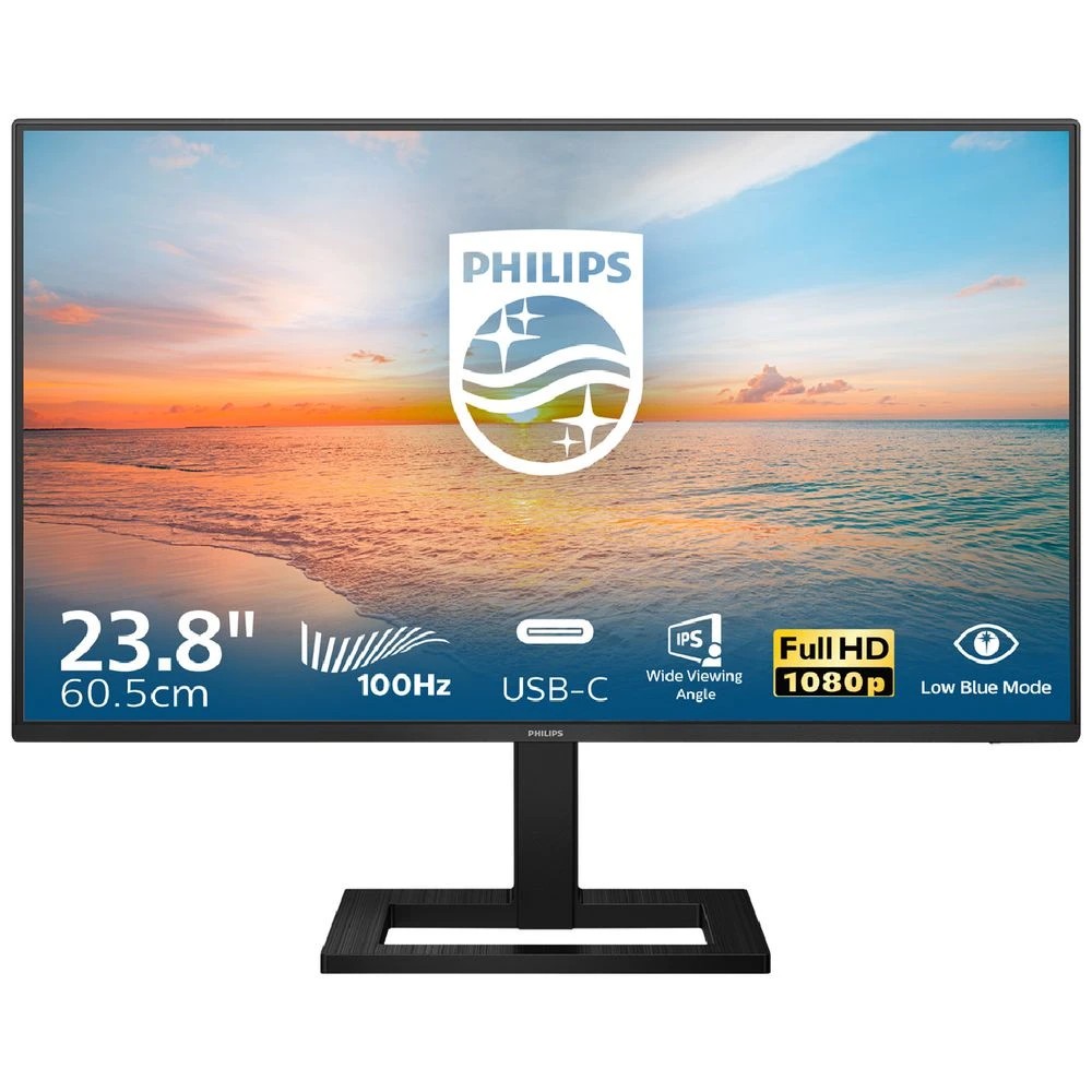 1 Philips 24" FHD 100Hz 1ms IPS USB-C 65W PD Monitor 24E1N1300A, 1 of 7