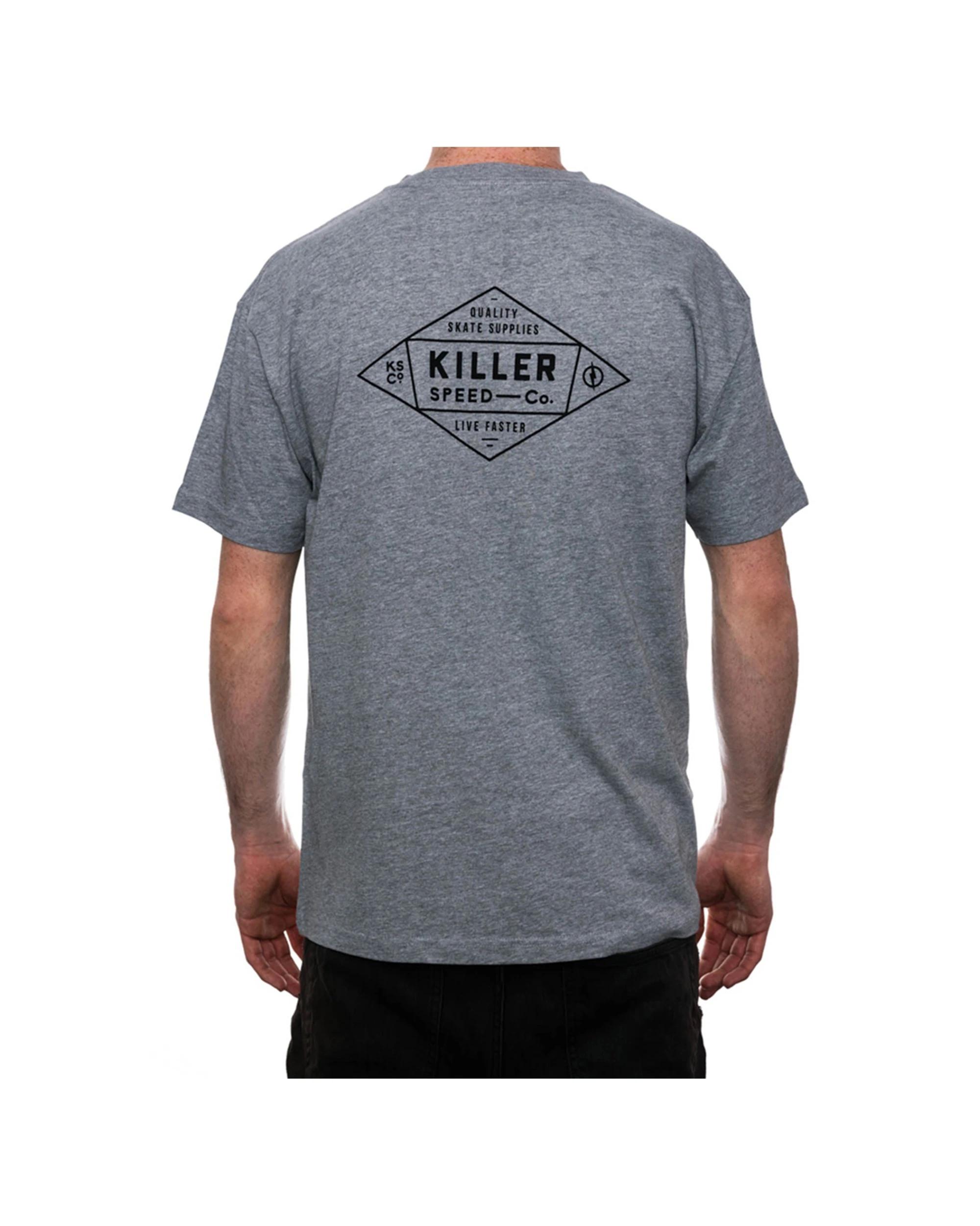 2 Killer Speed Co. Men Lockup Cotton Tshirt Relaxed Fit Crew Neck Everyday Wear HEATHER/GREY, 2 of 2