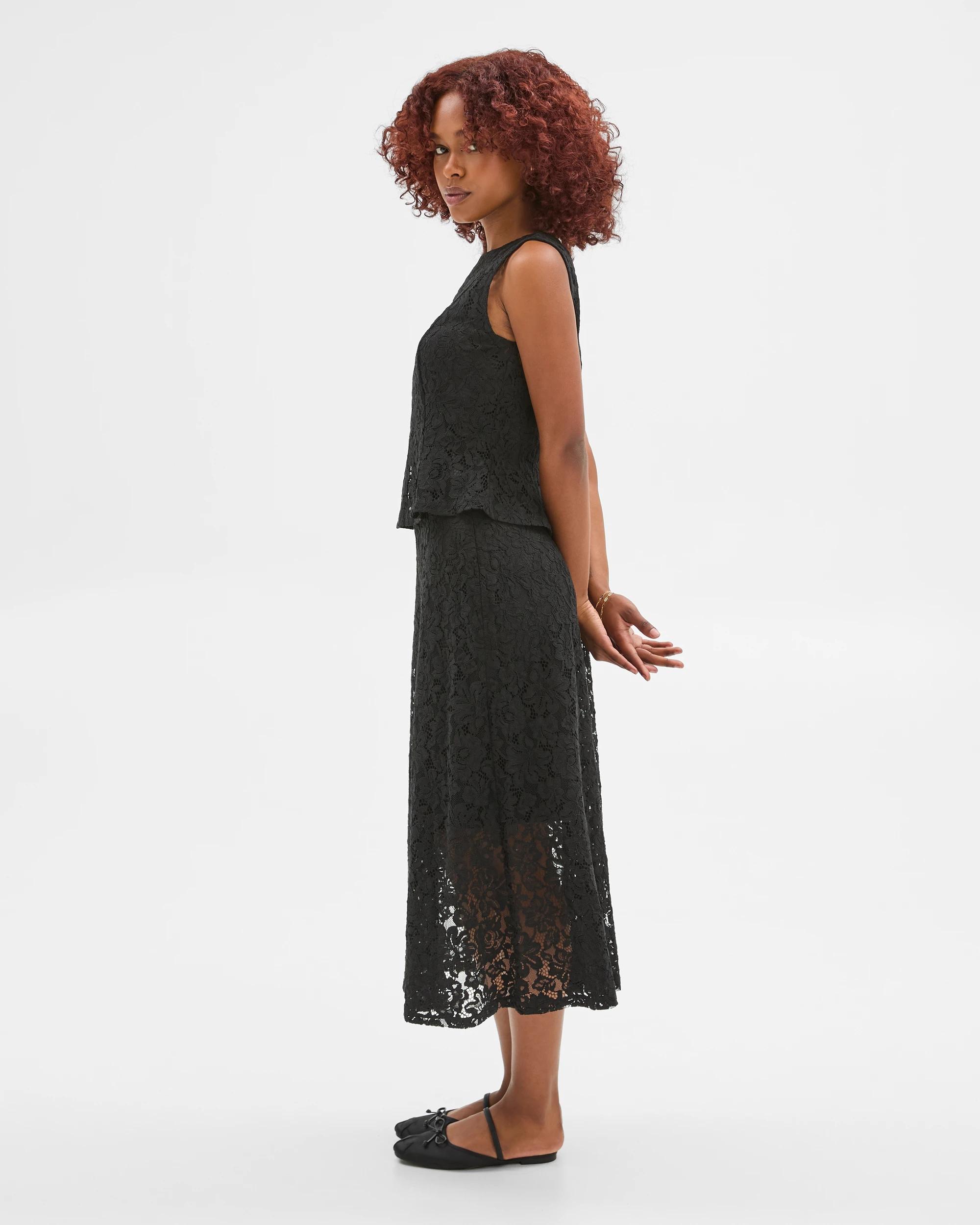 4 Target Petites Lace Midi Skirt BLACK, 4 of 6