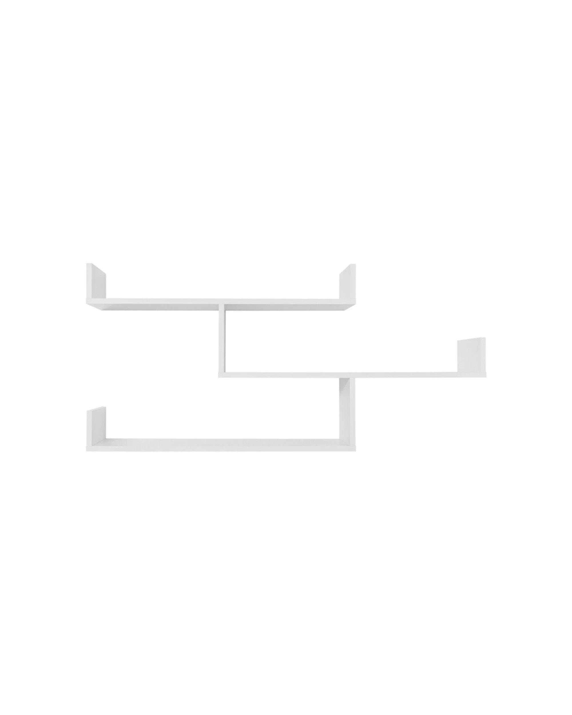 1 European Cabinetry Zurich Shelf Set Modern Level Decorative Display - White, 1 of 2