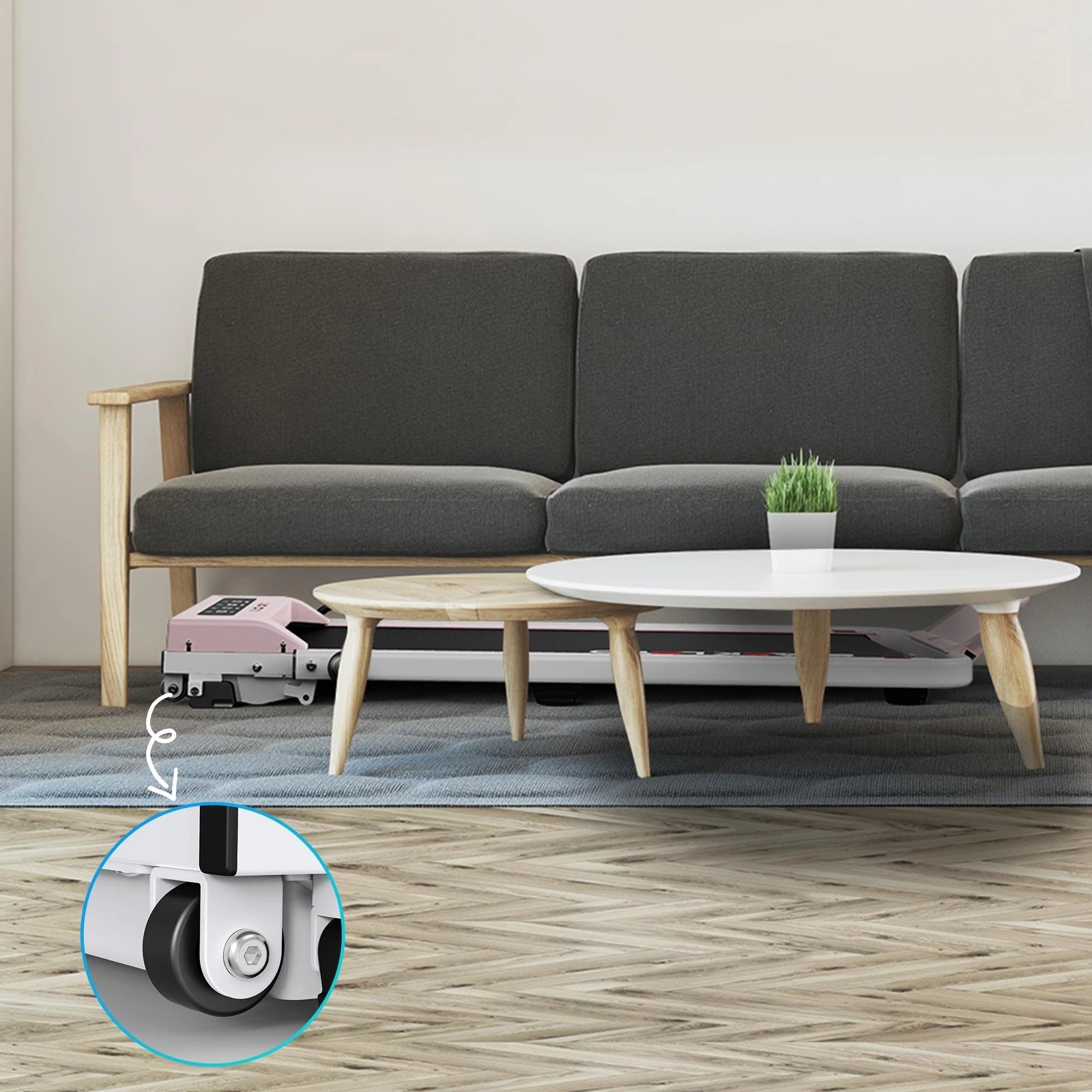 7 Black Lord Treadmill Electric Walking Pad Foldable Under Desk Home Gym 38cm Belt - Pink, 7 of 10