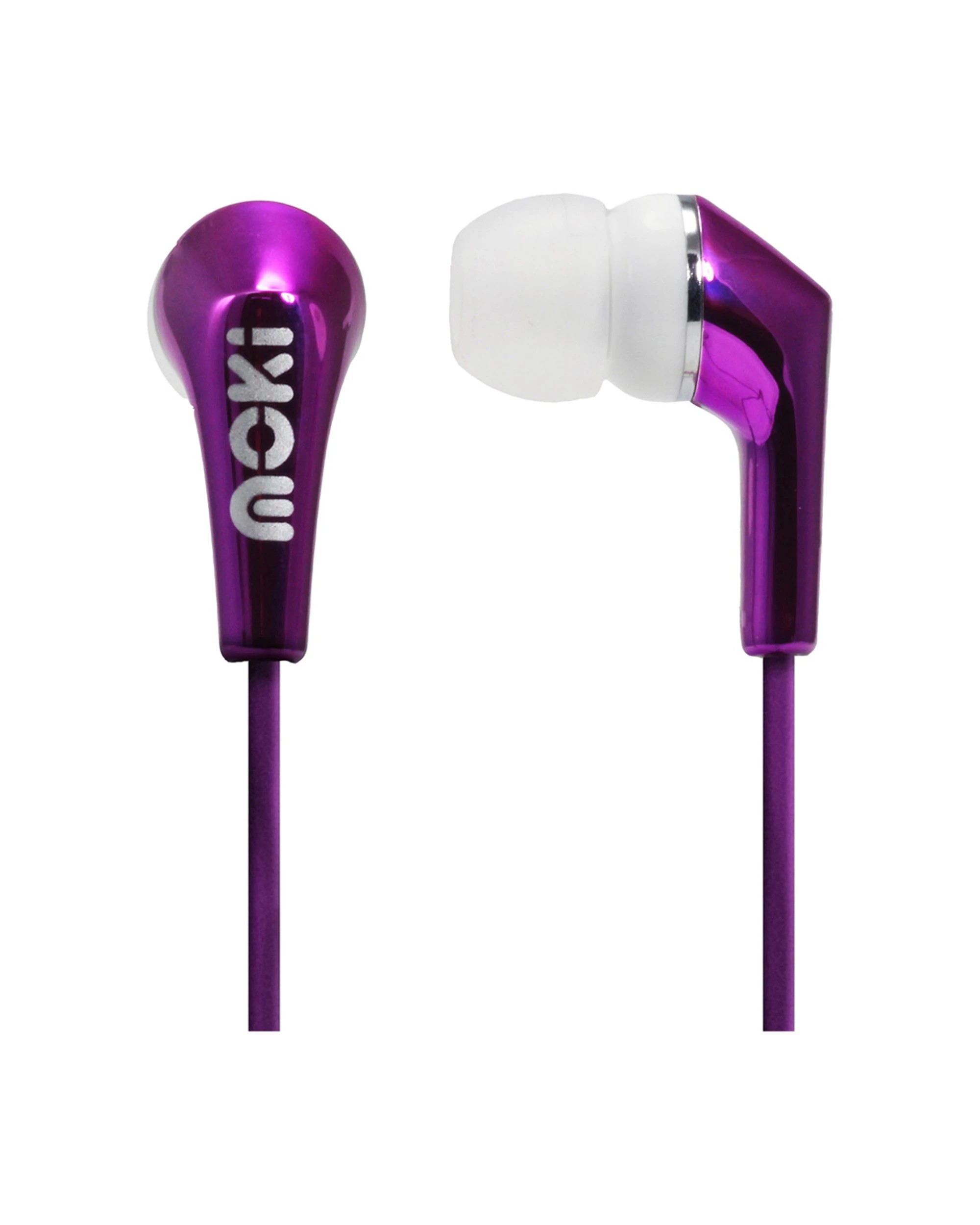 1 Moki Metallics Earphone Metallic Finish Balanced Sound - Pink, 1 of 2