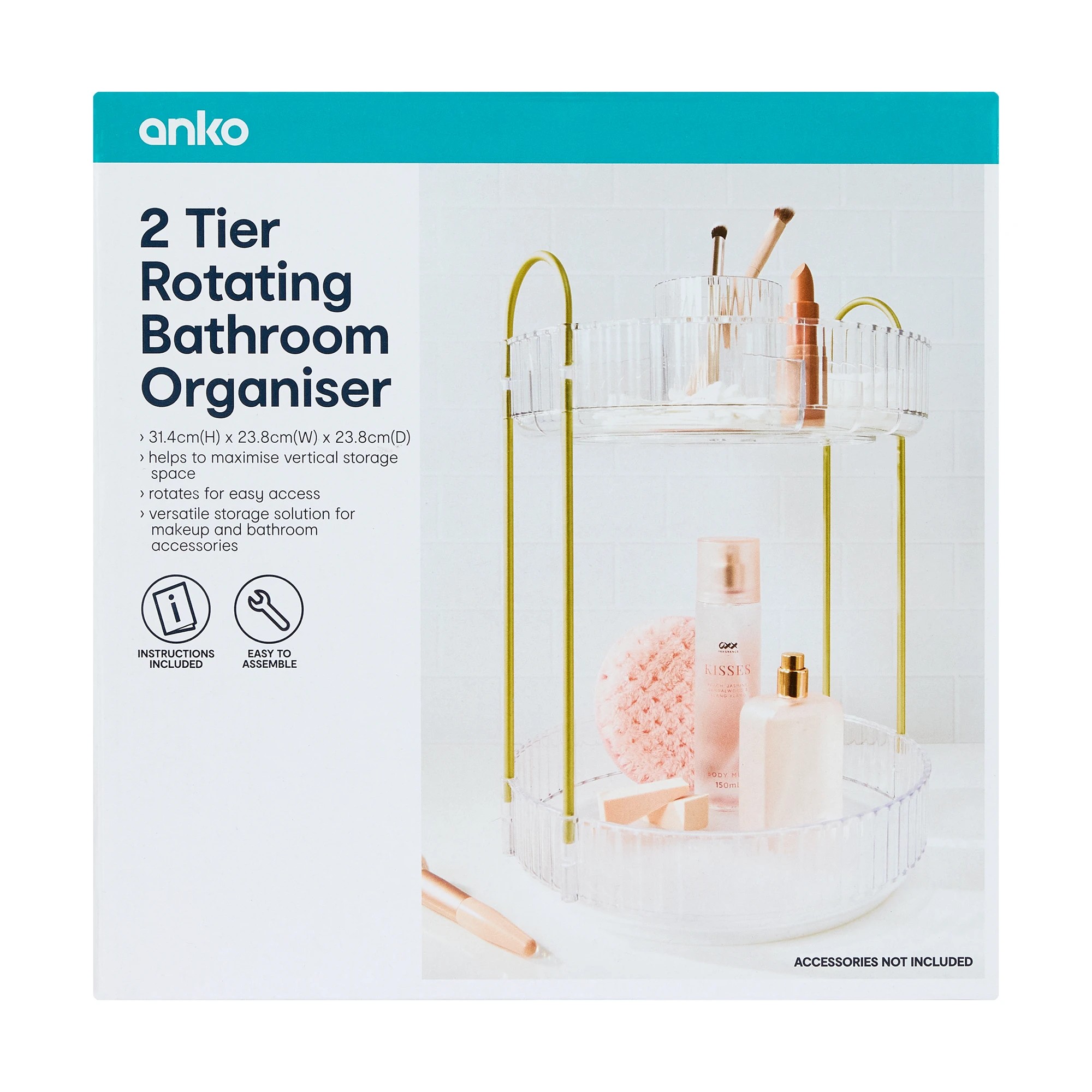 9 2 Tier Rotating Bathroom Organiser, 9 of 9
