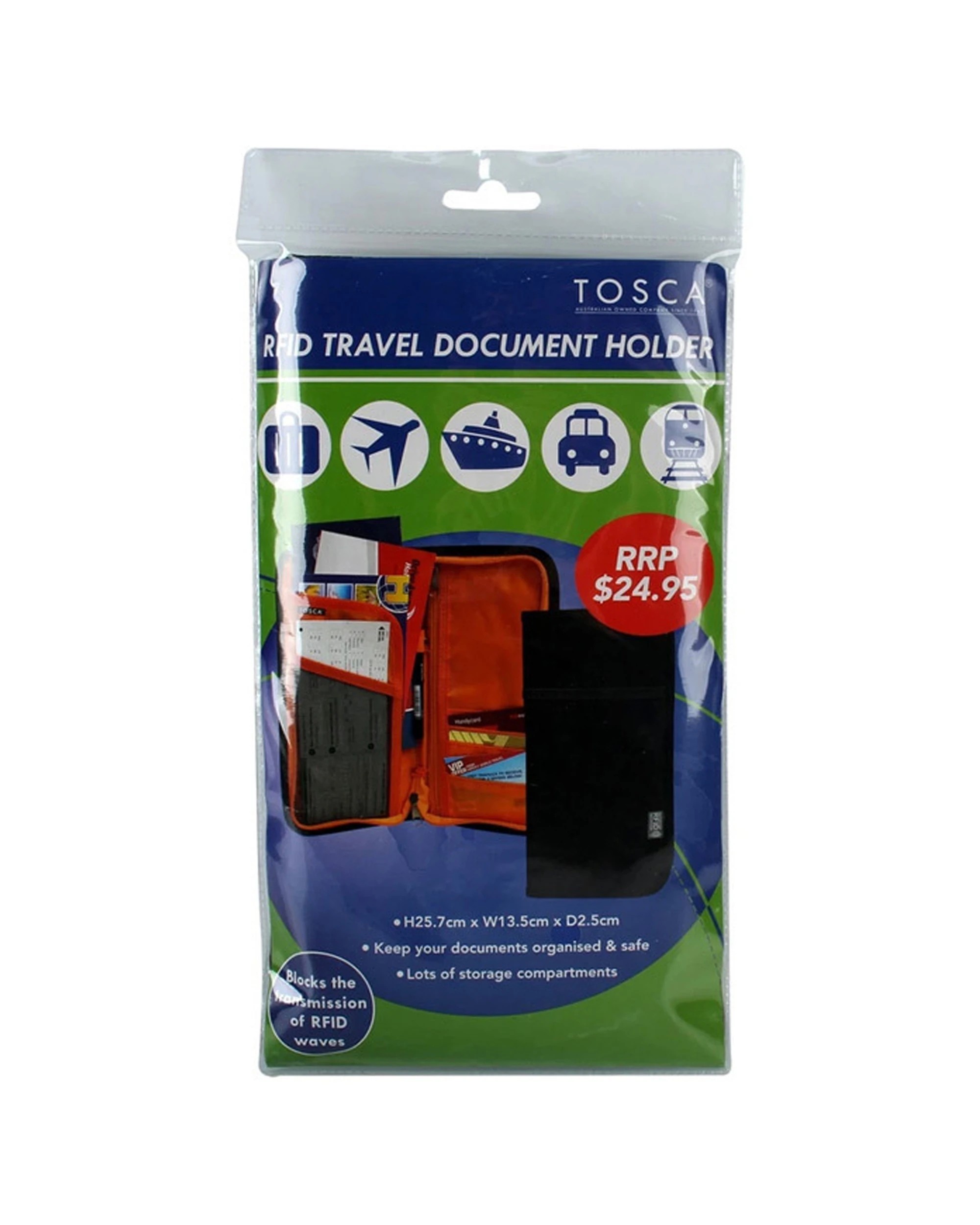 1 Tosca Rfid Blocking Safety Travel Documentation Holder - Black, 1 of 1