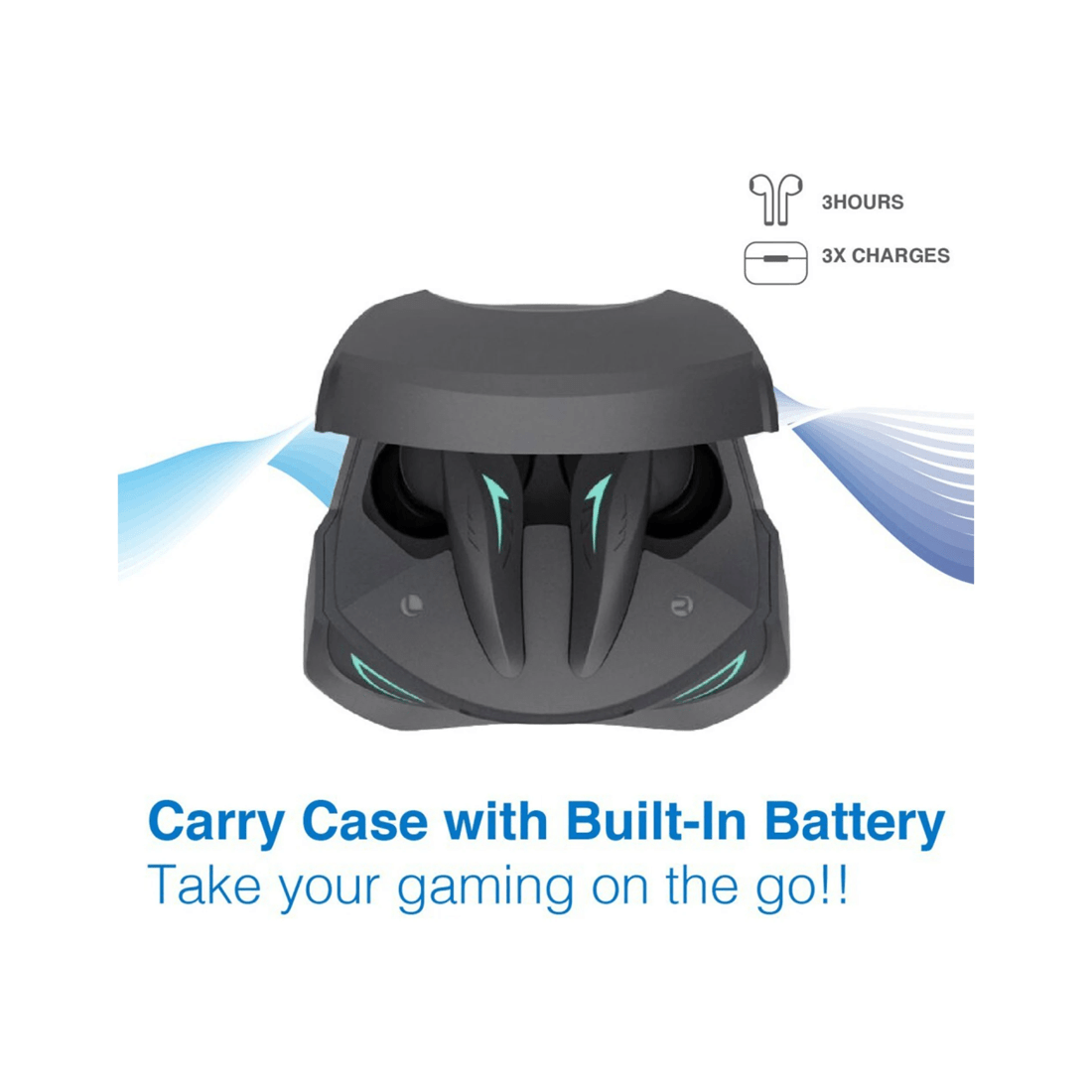 3 Laser Tws Wireless Bluetooth Gaming Earphones Noise Cancelling Case - Black, 3 of 8