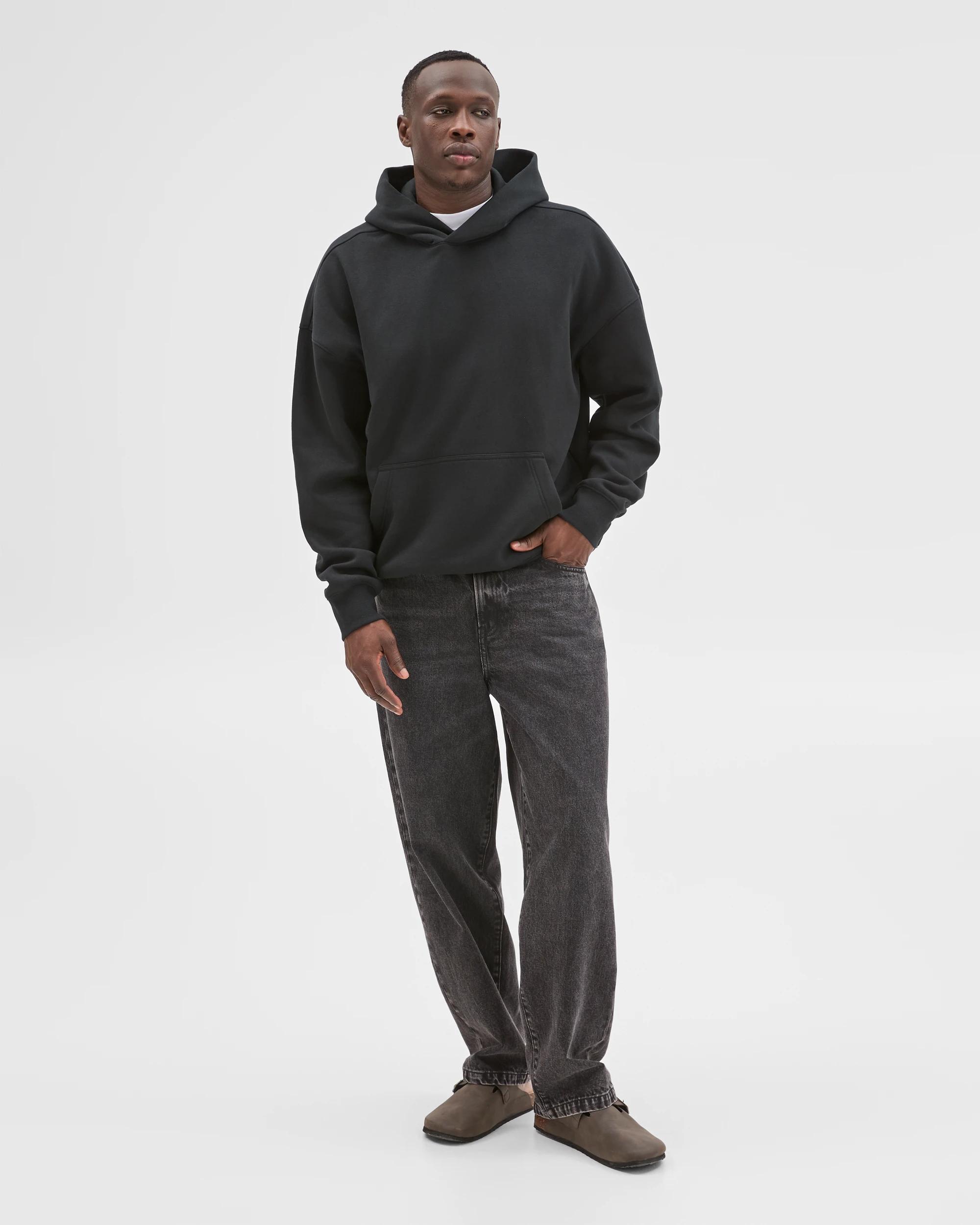1 Commons Australian Cotton Blend Heavyweight Oversized Hoodie BLACK, 1 of 7