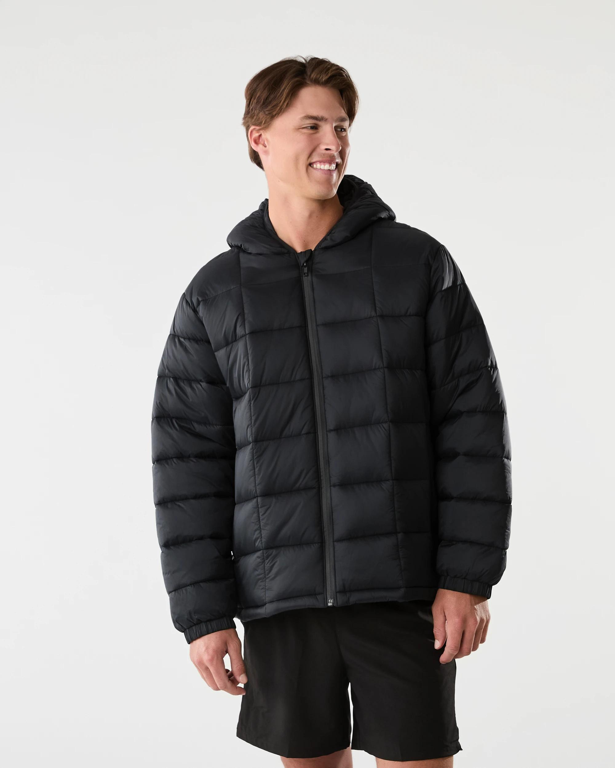 2 Active Mens Out Quilted Puffer Jacket Black, 2 of 7