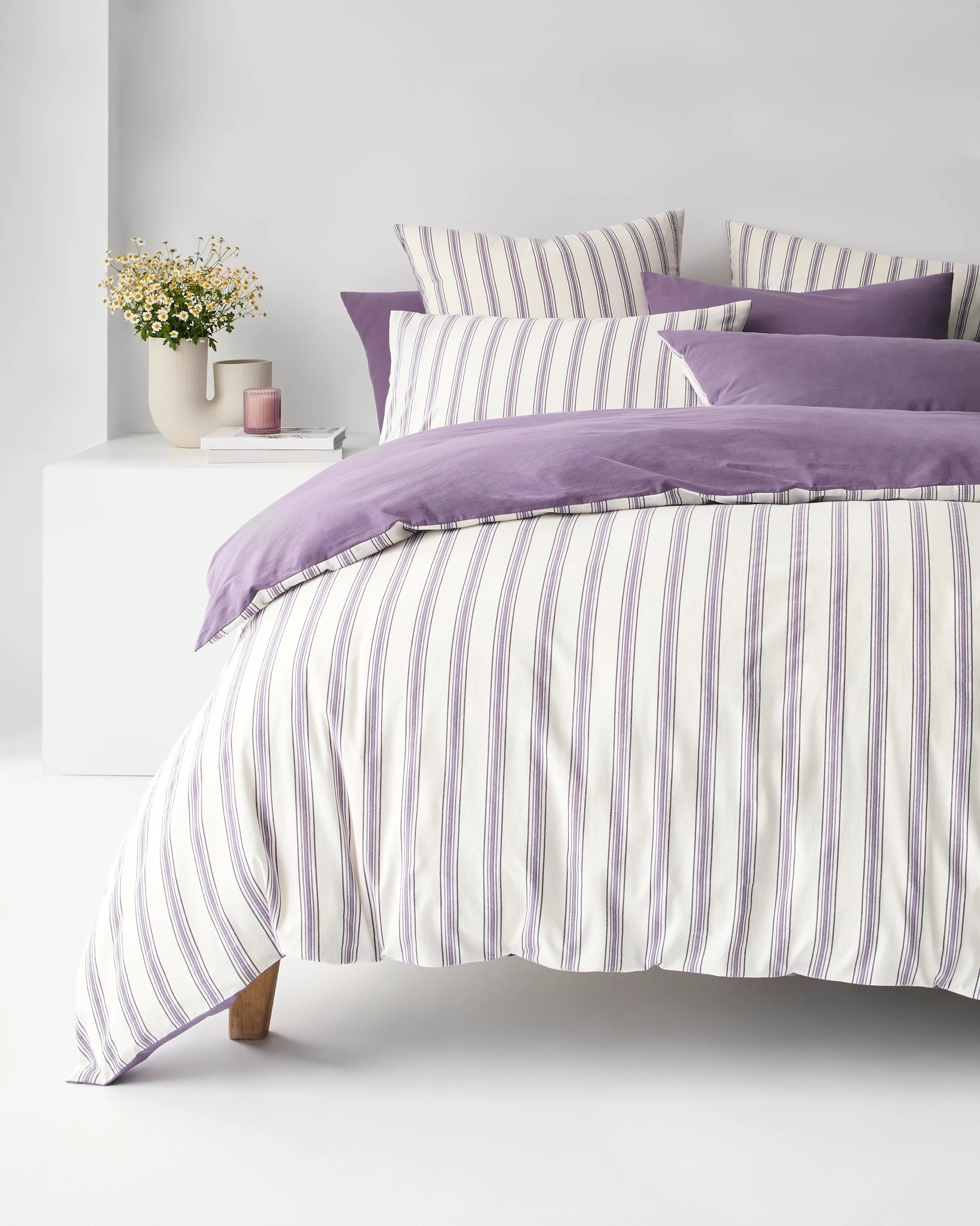 2 Arlo Cotton Stonewash Quilt Cover Set - King Bed - Purple, 2 of 8
