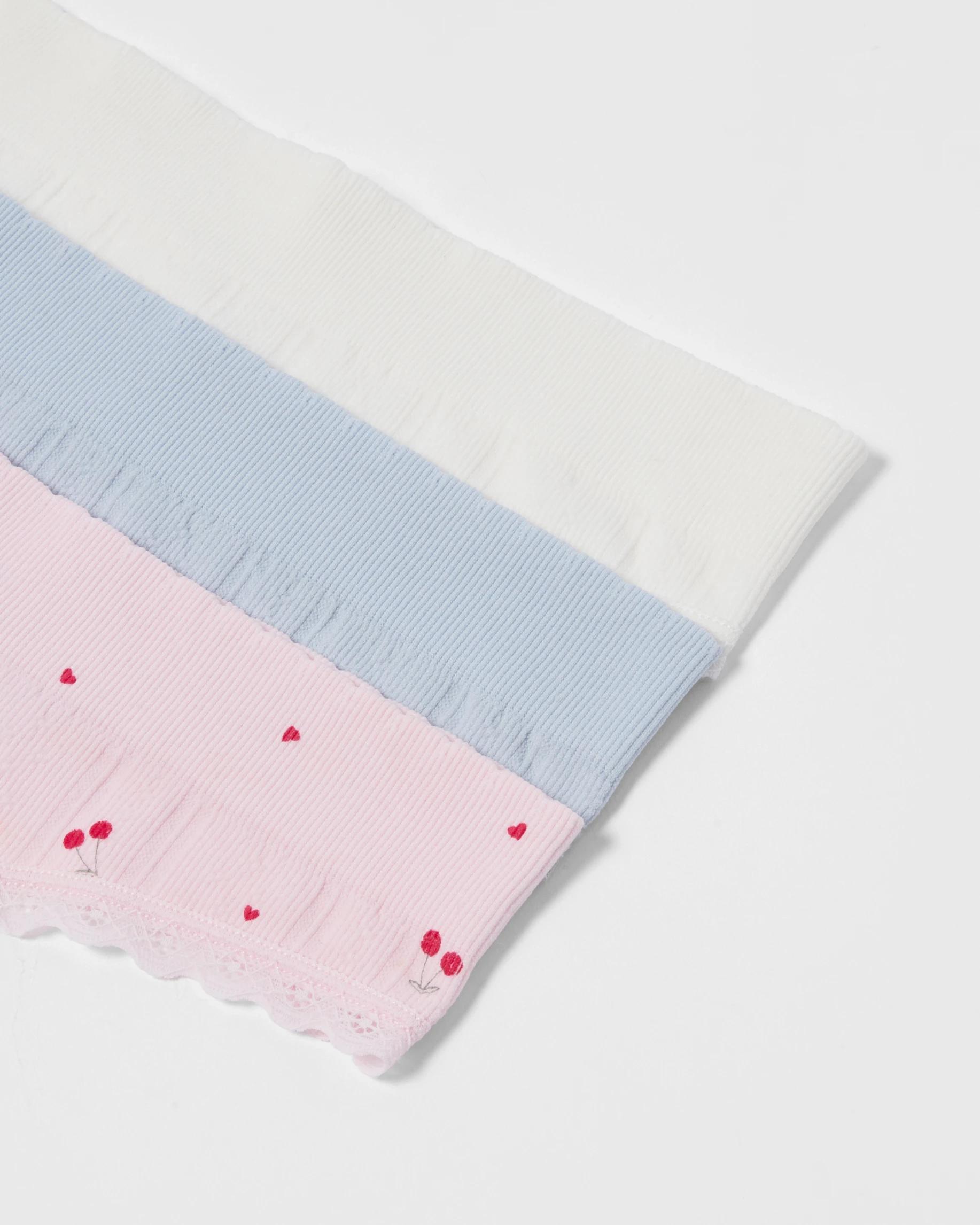 3 3 Pack Seamfree Rib G-String Briefs Chery Hrts, 3 of 10