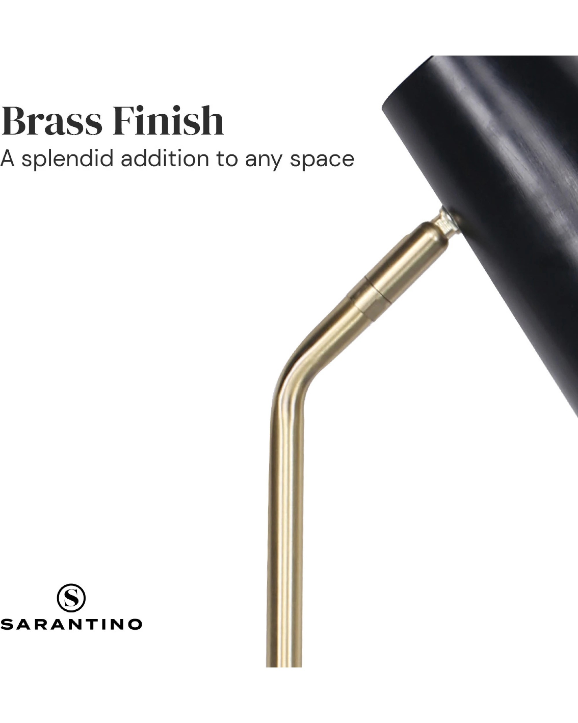 3 Sarantino Black-Brass Desk Task Table Lamp, 3 of 10