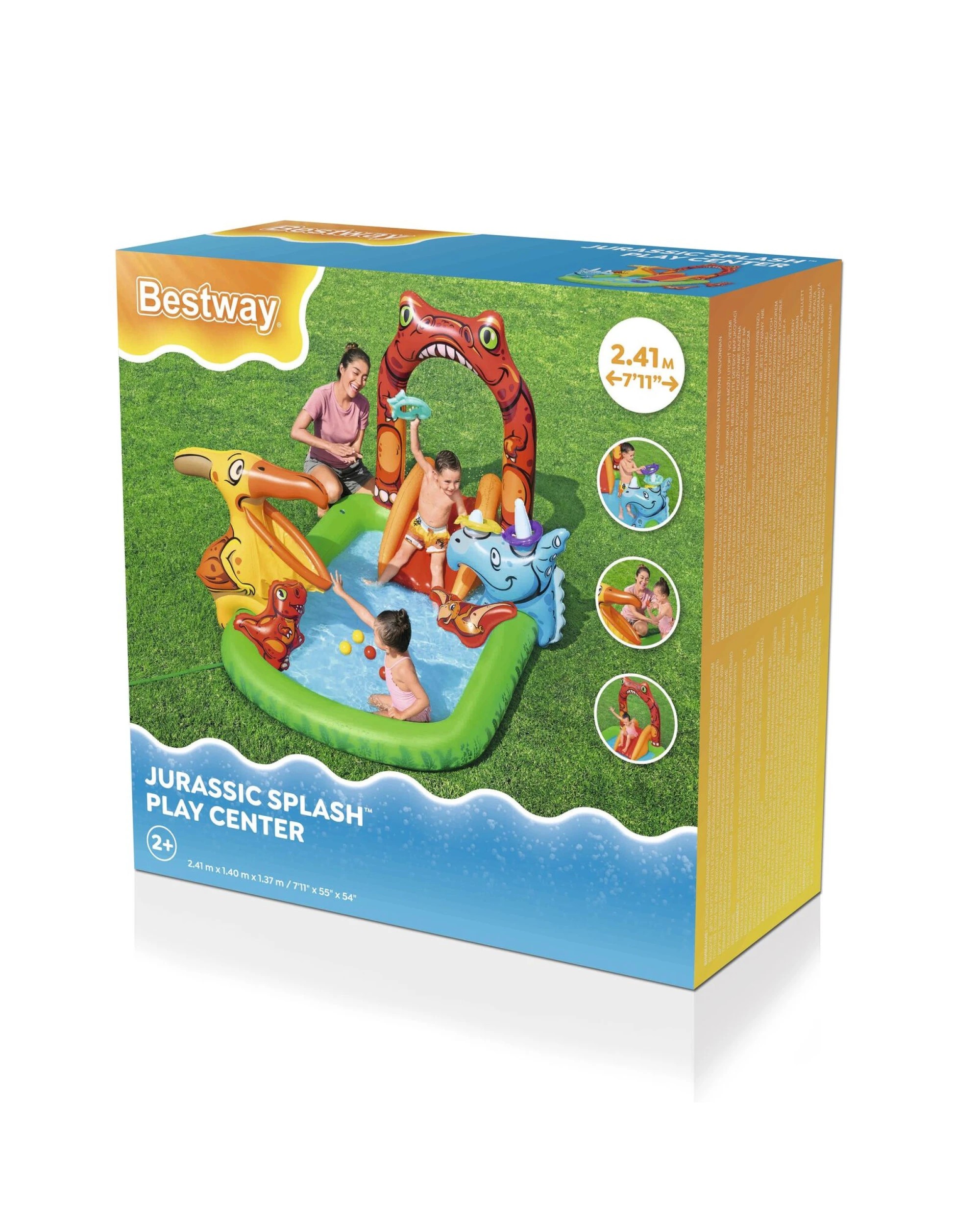 2 Bestway 190L Jurassic Splash Water Play Centre, Bright Dinosaur Theme with Slide, 2 of 6