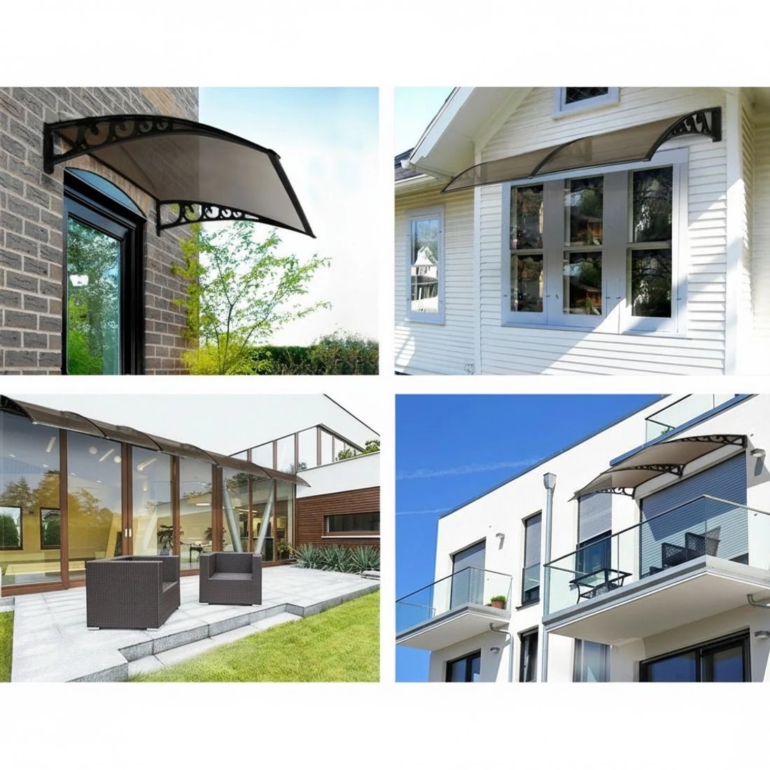 4 Instahut Window Door Awning 1mx6m - - Brown, 4 of 7