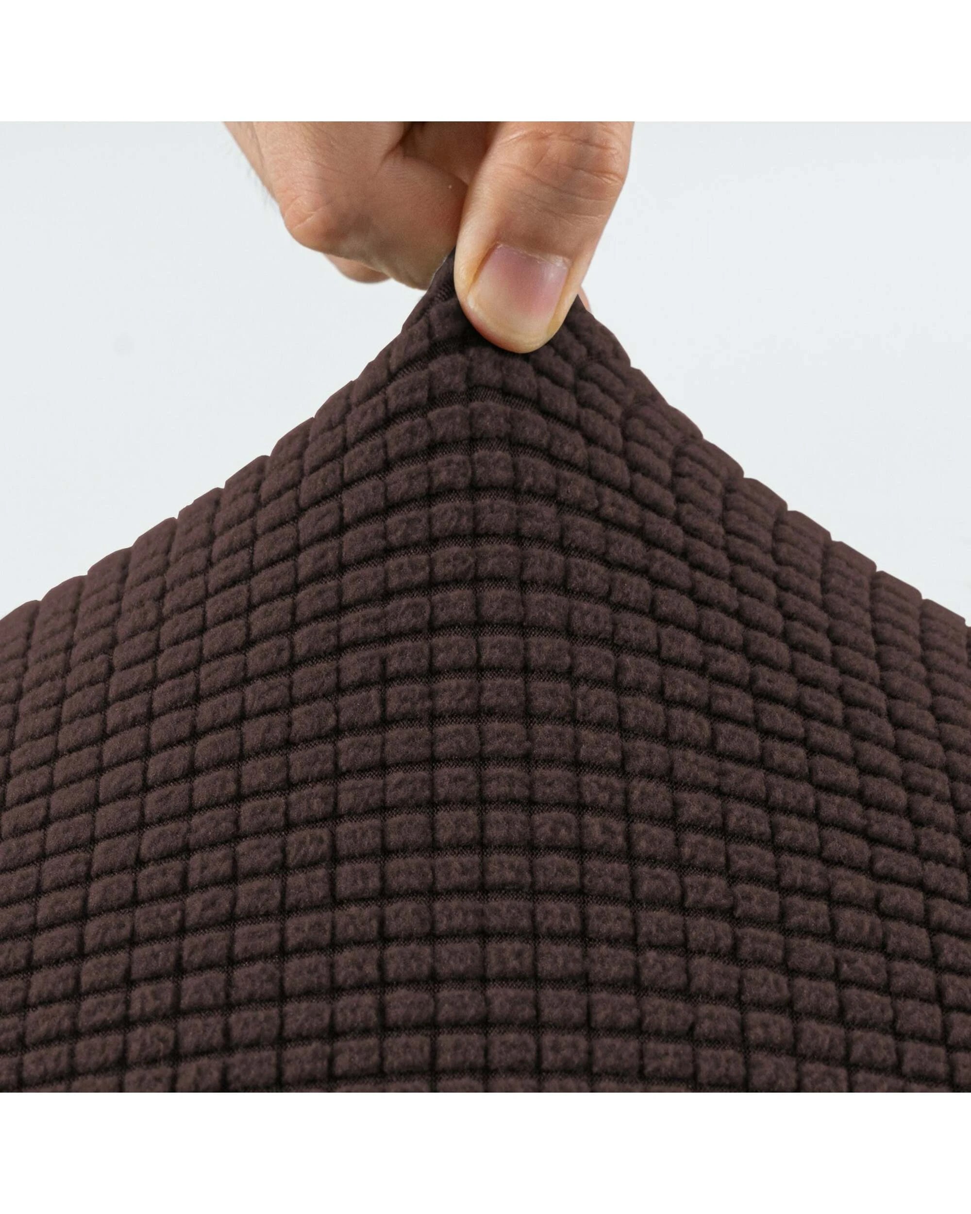 3 Smarcute 1 Seater 2-Piece Spandex Stretch Anti-Slip Sofa Cover - Brown, 3 of 5