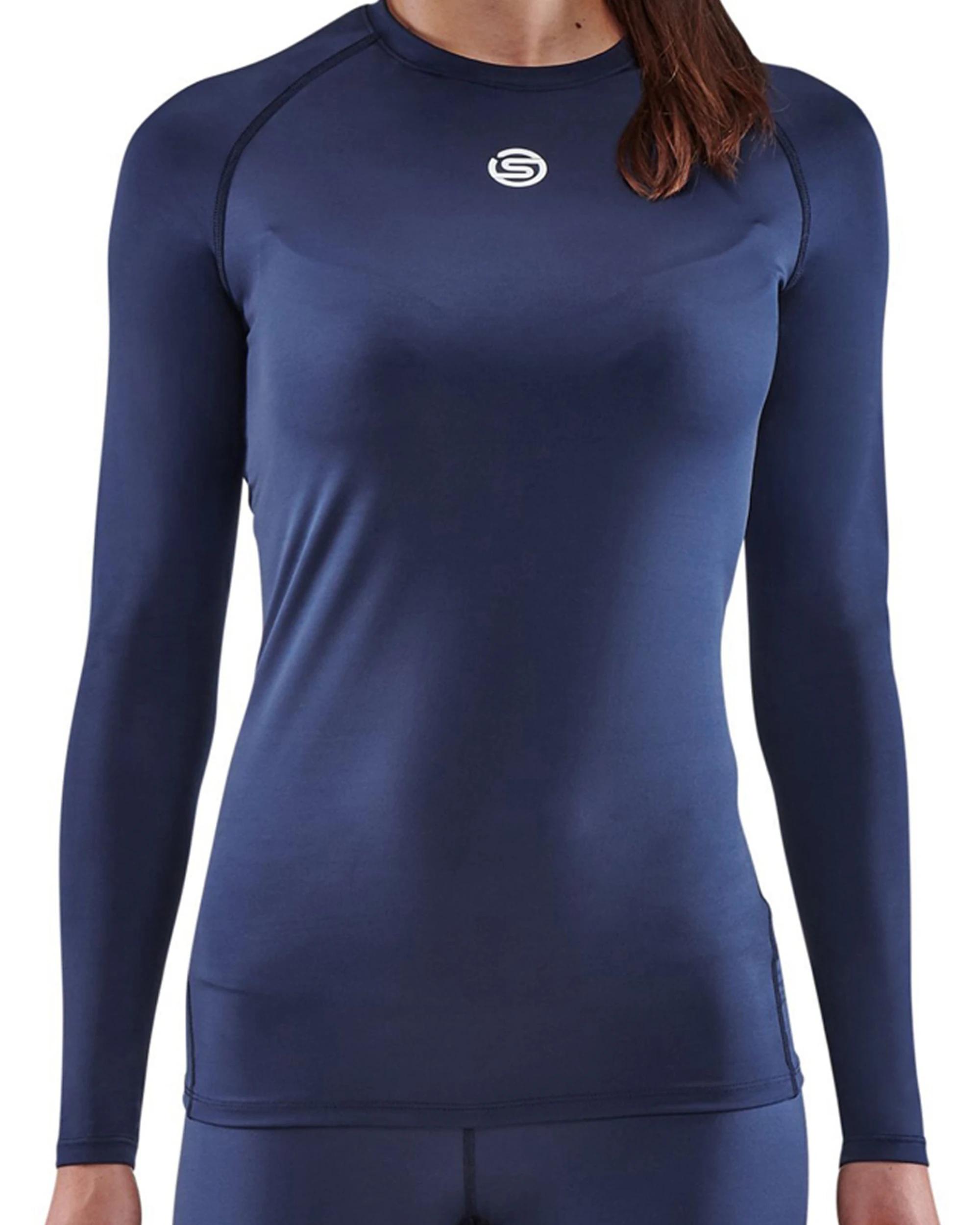 4 SKINS Compression Women's Series-1 Clothing Long Sleeve Top NAVY BLUE, 4 of 4