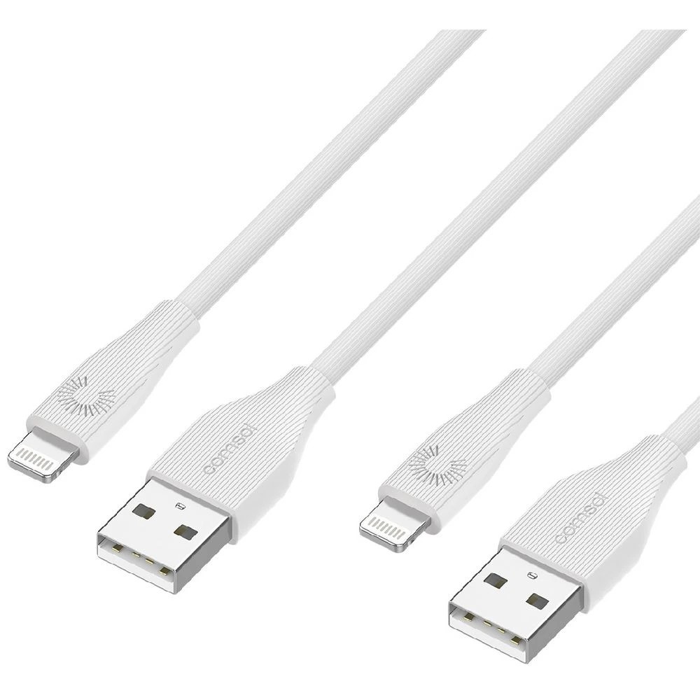 1 Comsol Lightning to USB-A MFi Cables 1m White 2 Pack, 1 of 6
