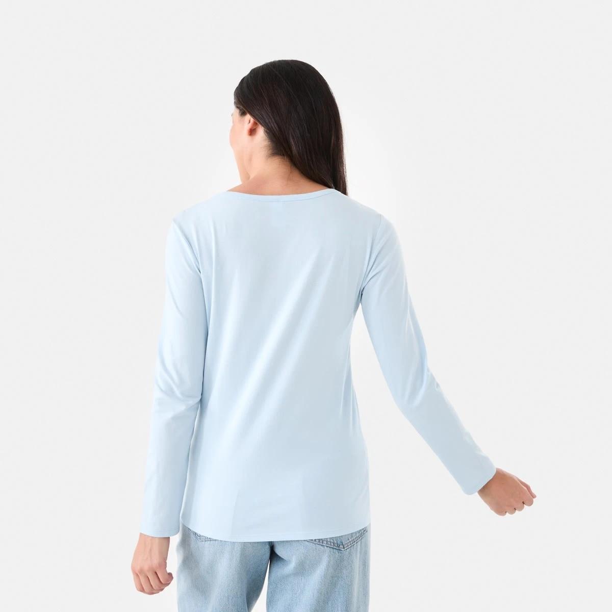 3 Long Sleeve Stretch V-Neck T-shirt Blu Skyway, 3 of 5