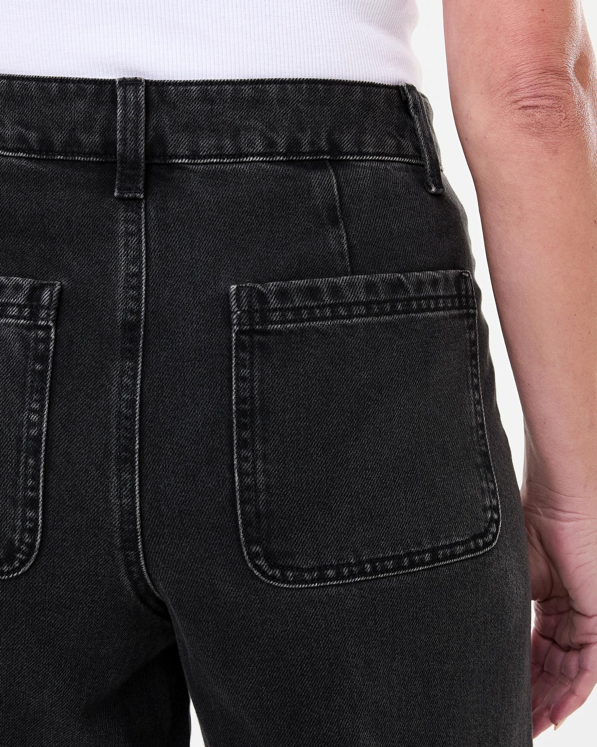 7 Cropped Wide Leg Jeans Black Wash, 7 of 8