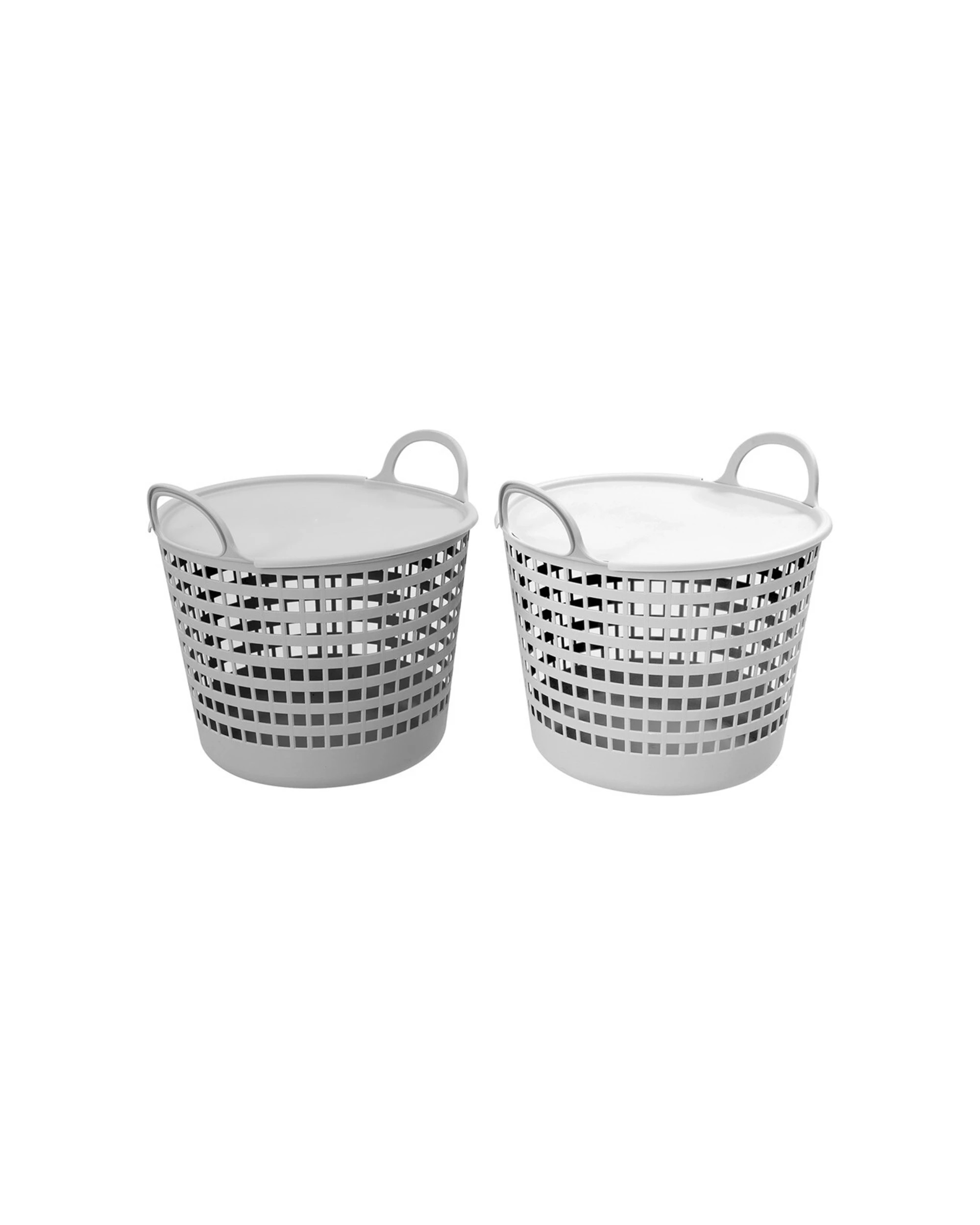 2 Boxsweden Flexible Laundry Basket Lidded 26L Practical Home Storage 40x37.3cm - Multi, 2 of 6