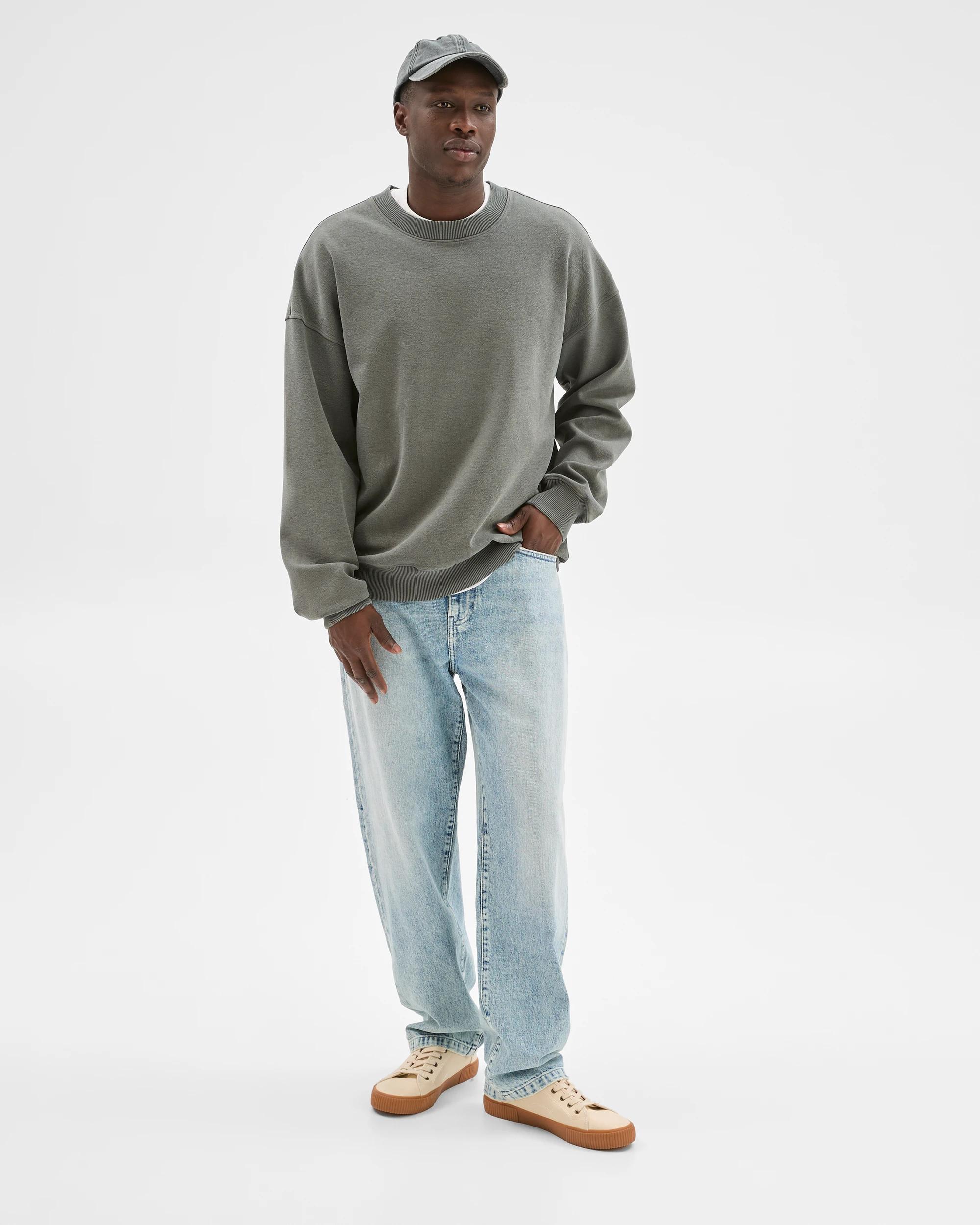 2 Commons Australian Cotton Blend Oversized Heavyweight Jumper WORN BLACK, 2 of 7