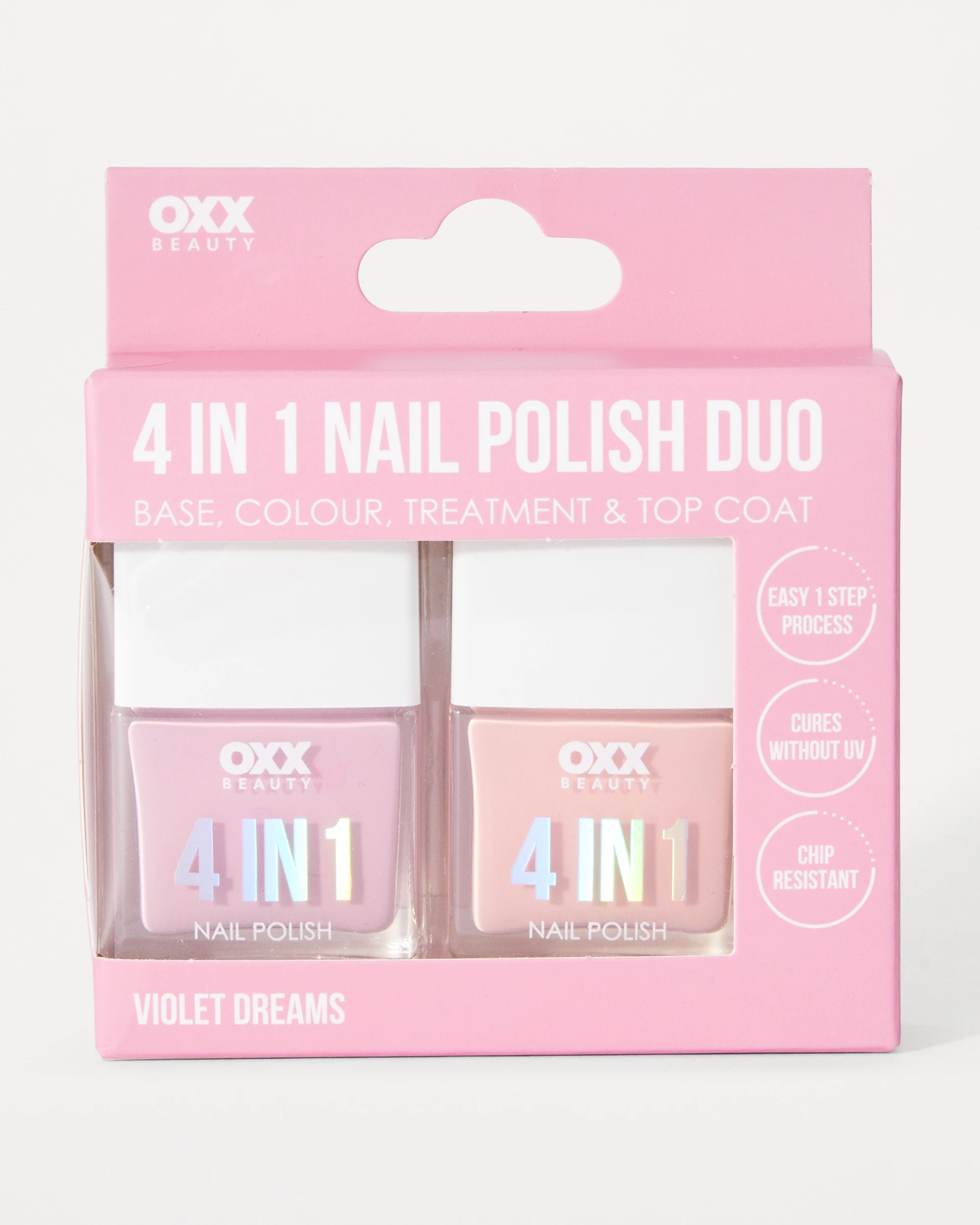 1 OXX Beauty 4-in-1 Nail Polish Duo - Violet Dreams, 1 of 6