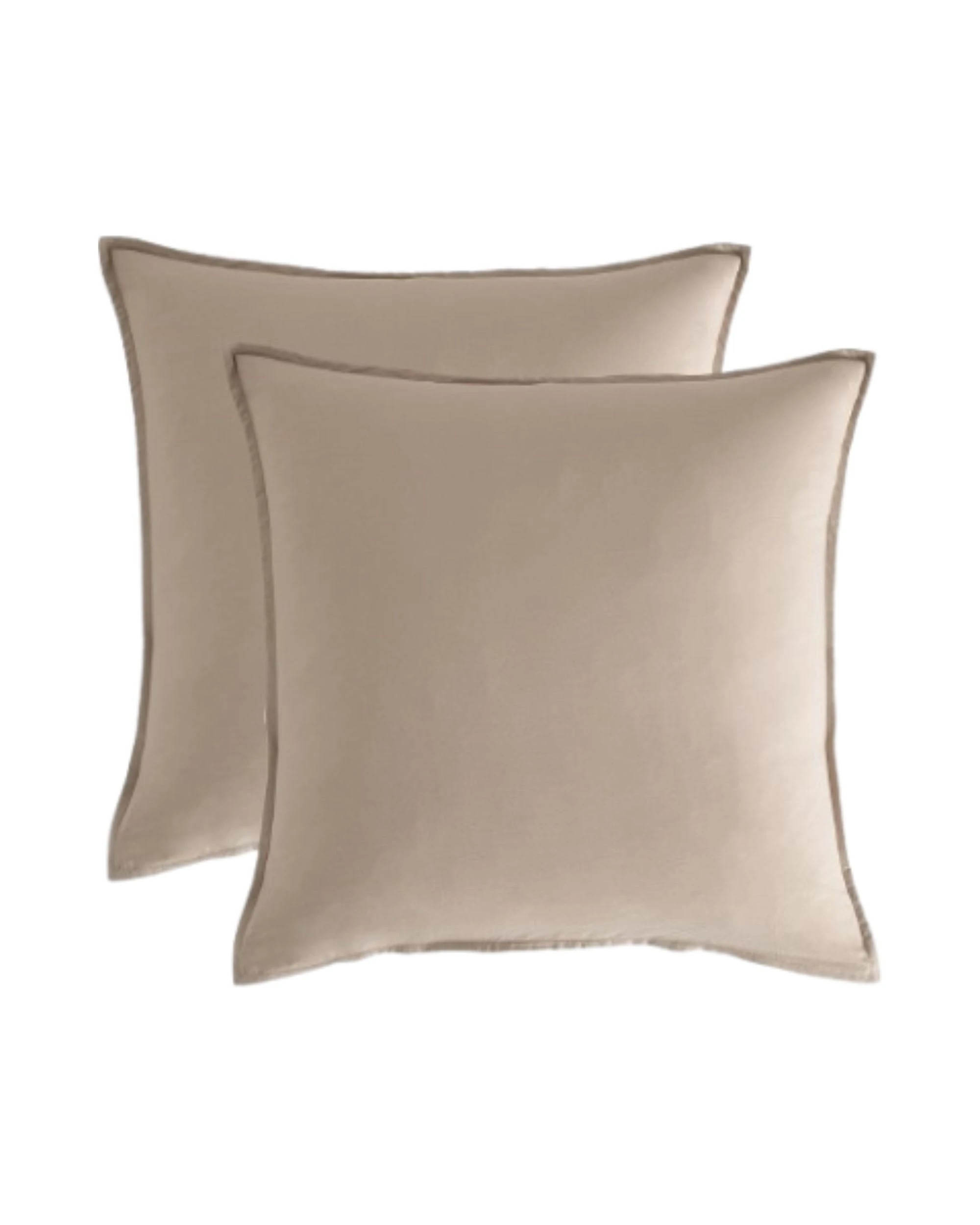 1 CleverPolly 2-Pack Vintage Washed Microfibre European Pillowcases - Linen, 1 of 4