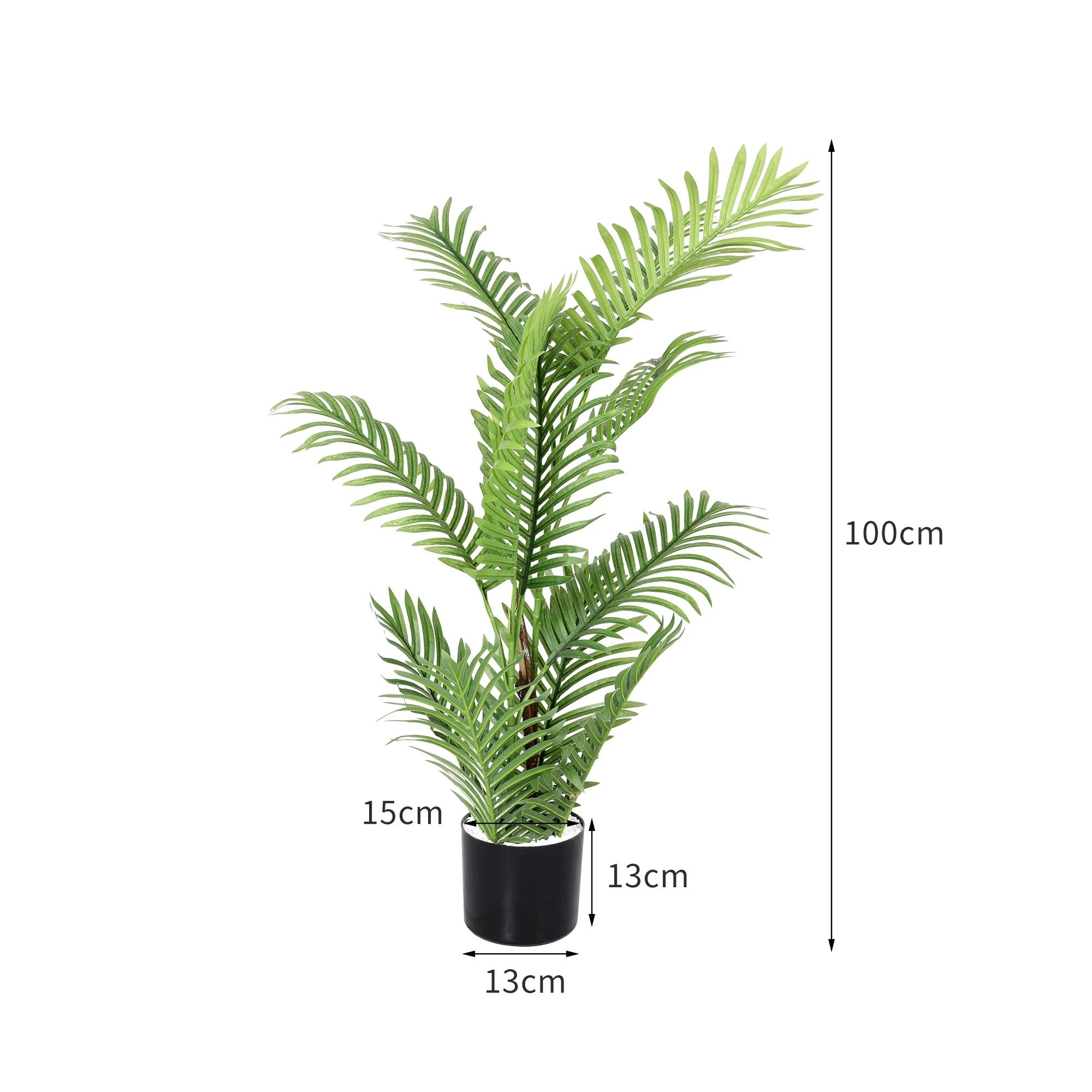 3 Lambu 100cm Palm Tree In Plastic Pot Artificial Plant, 3 of 6