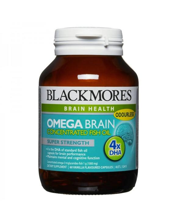 Blackmores 60pc Omega Brain DHA Fish Oil Super Strength Odourless Supplement Capsules
