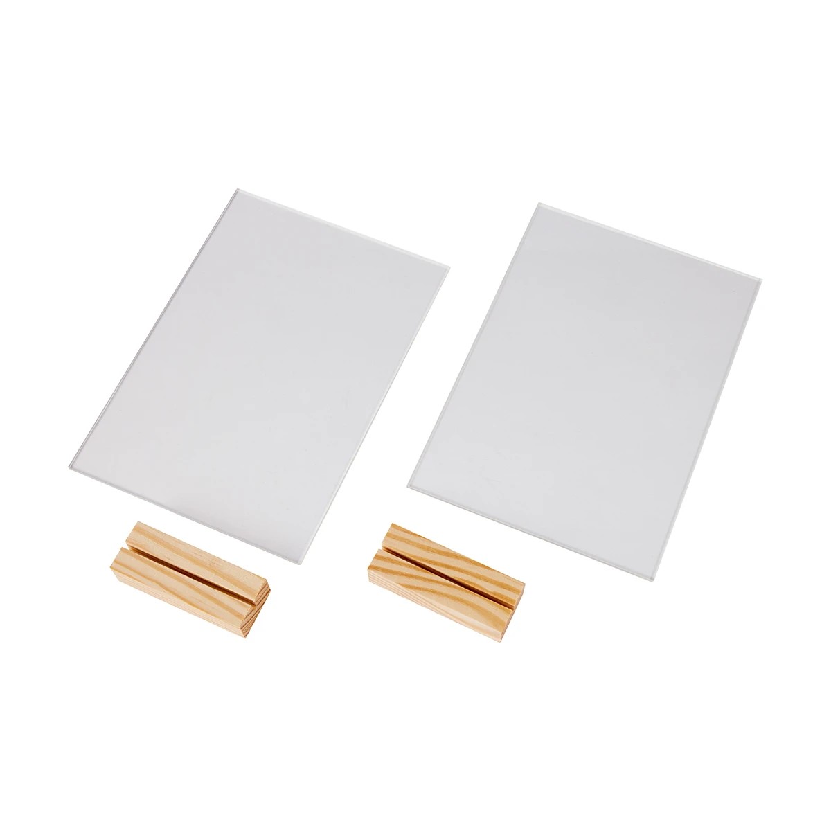3 2 Pack A5 Acrylic Signs with Wooden Bases, 3 of 6