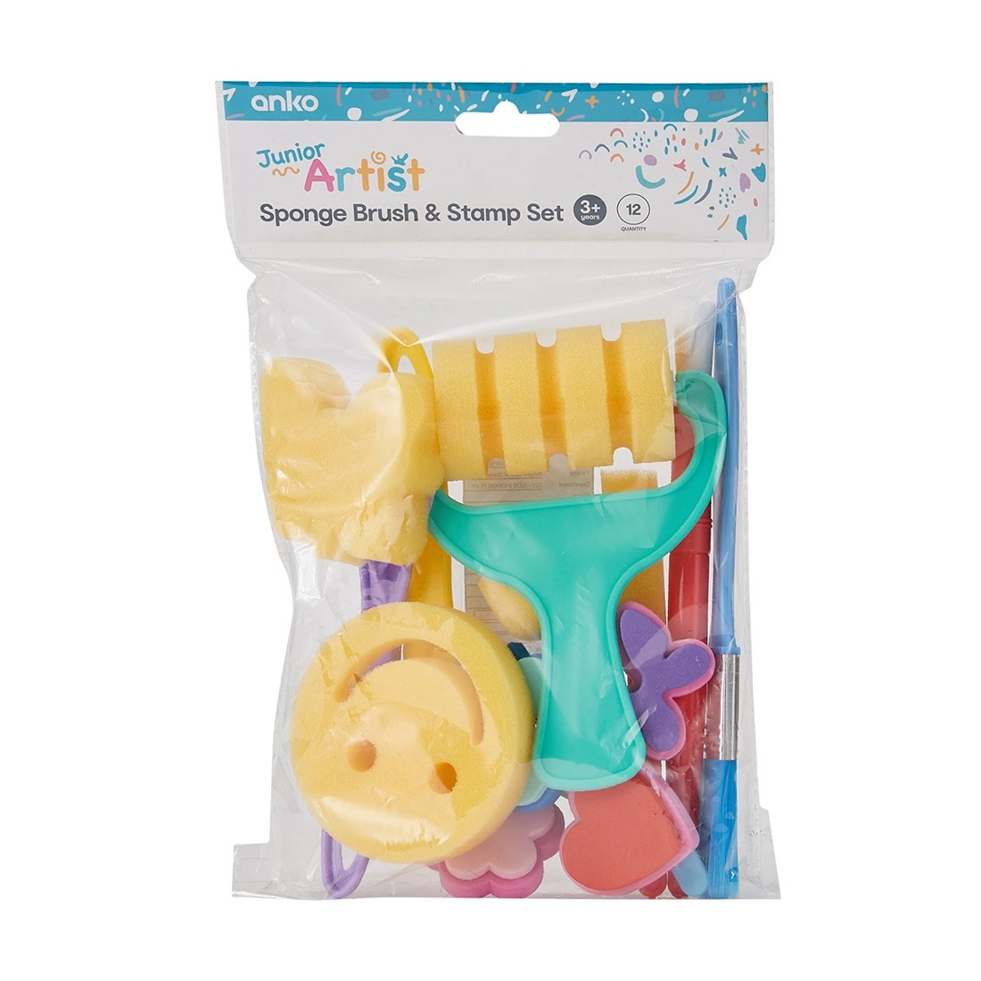 6 12 Piece Sponge Brush and Stamp Set, 6 of 6