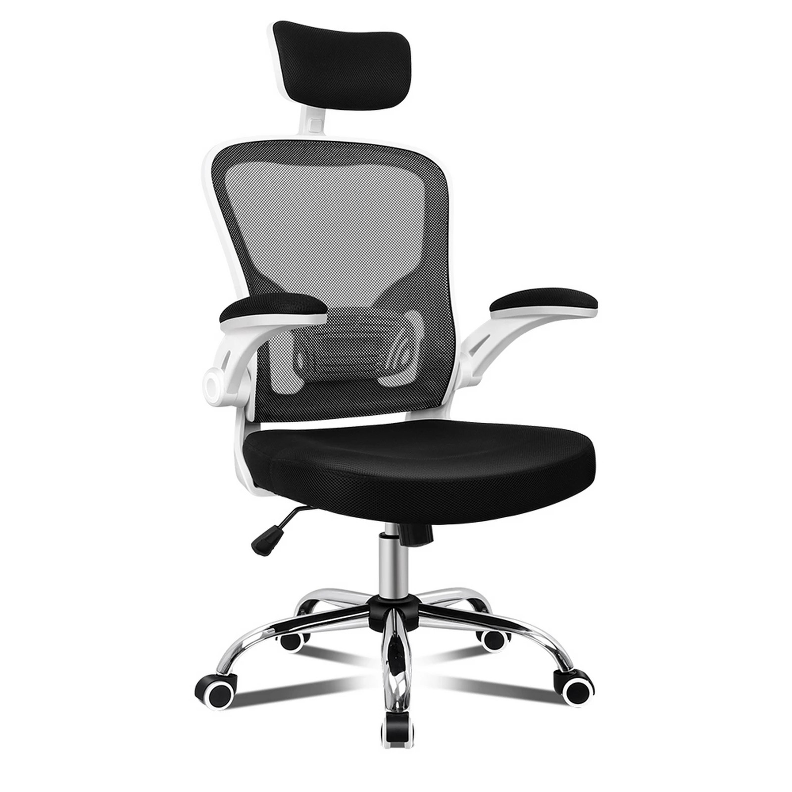 1 Alfordson Mesh Office Chair Executive Fabric Seat Gaming Racing Tilt Computer - White, 1 of 10