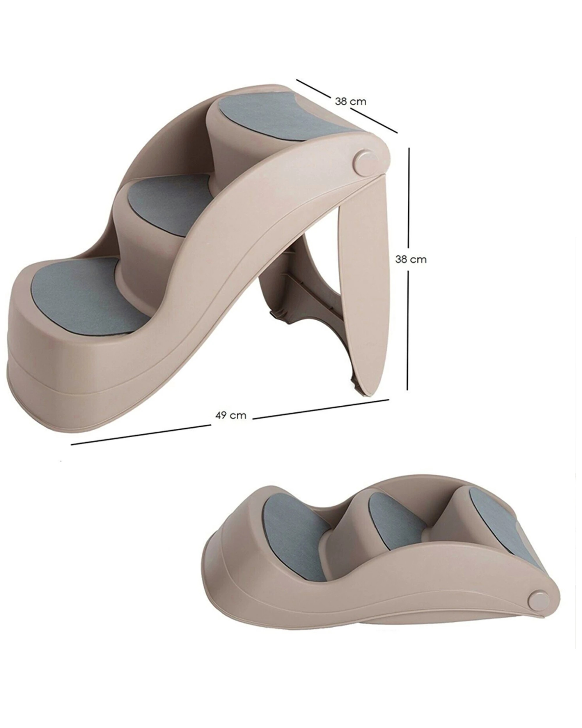 4 Paws And Claws 49cm Portable Foldable Dog Steps Non Slip For Pets - Indoor Use
 - Brown, 4 of 4