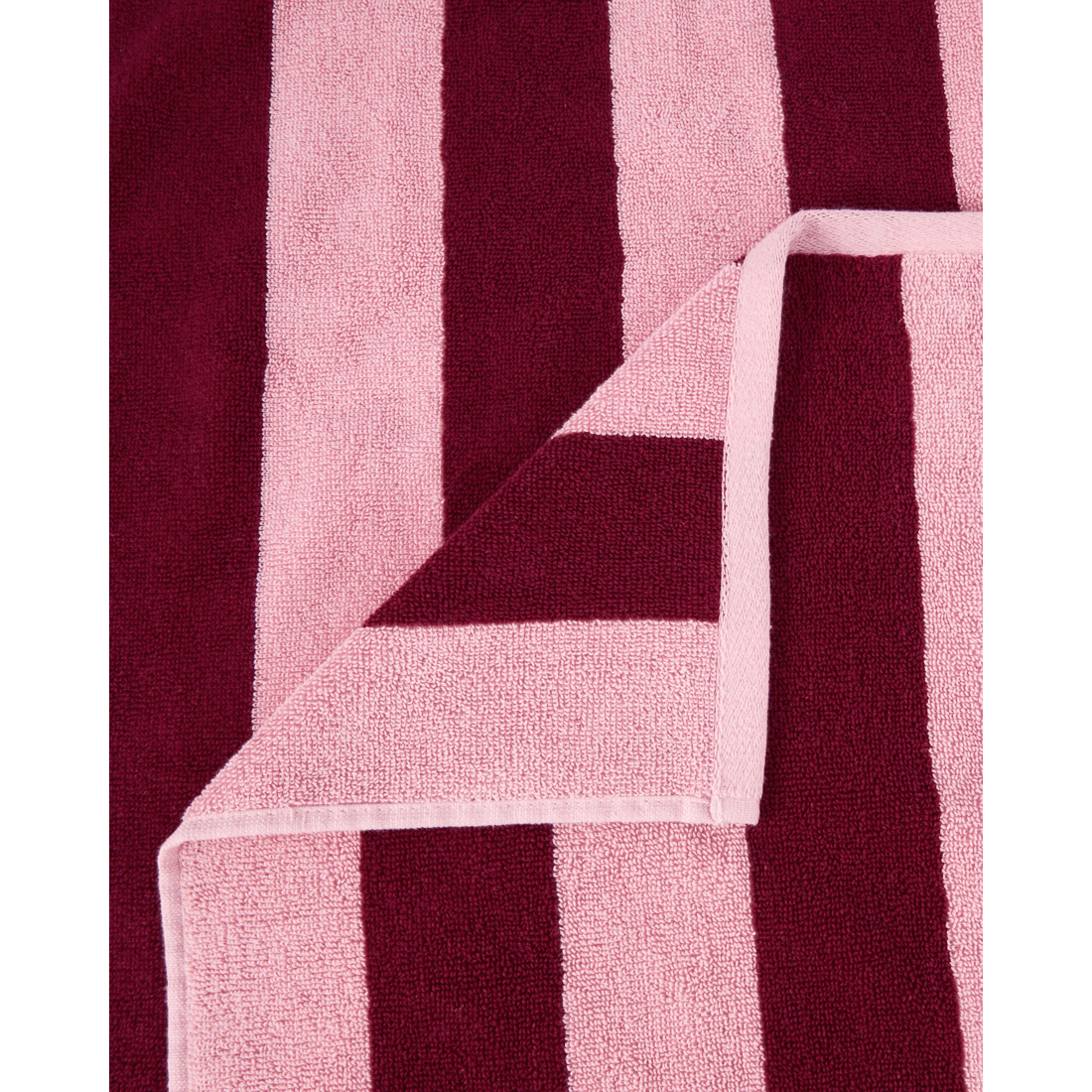 2 Stripe Cotton Bath Towel - Berry, 2 of 5