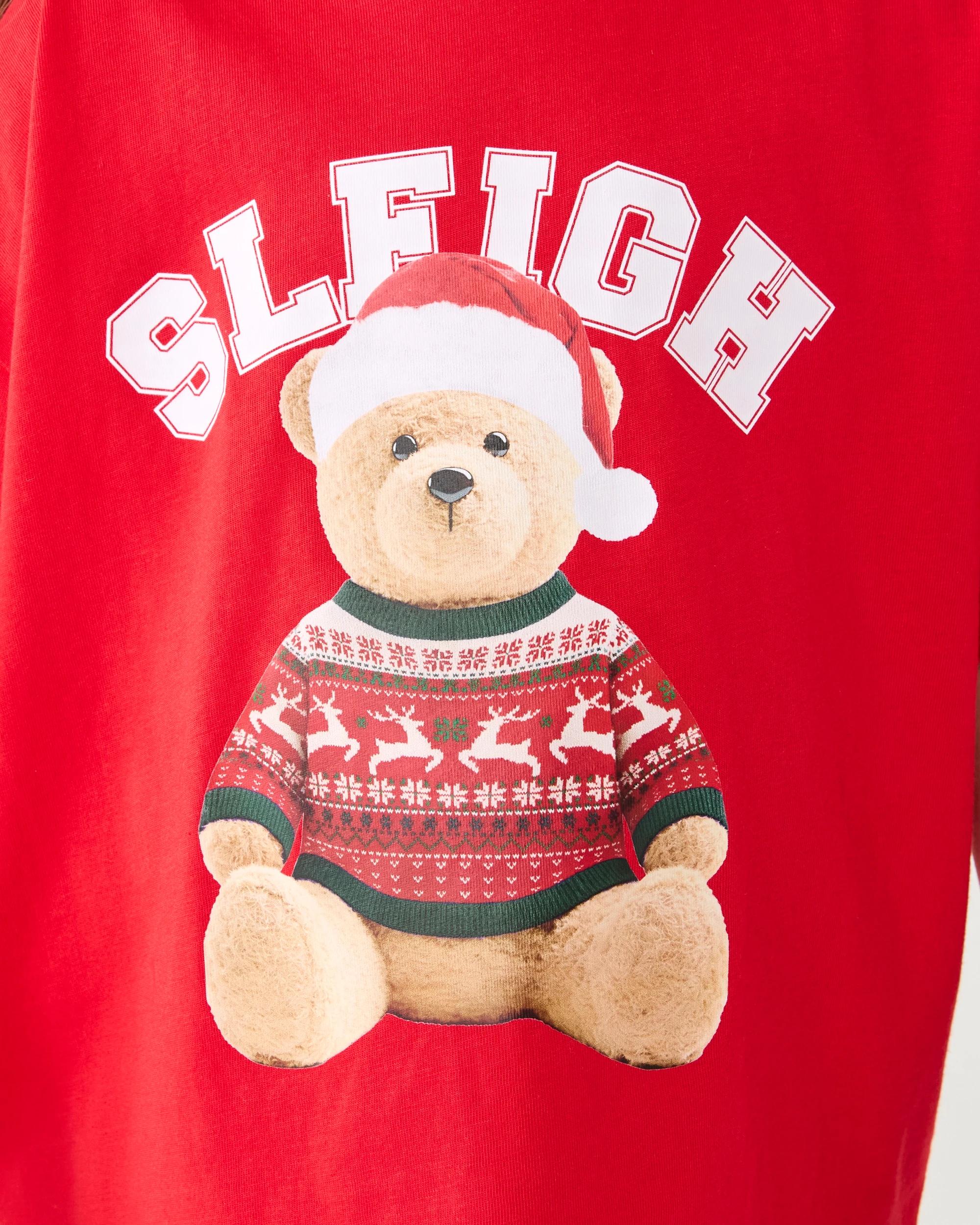 5 Family Matching Christmas Sleigh Bear Younger Kids Pyjama Set Xmas Teddy, 5 of 9