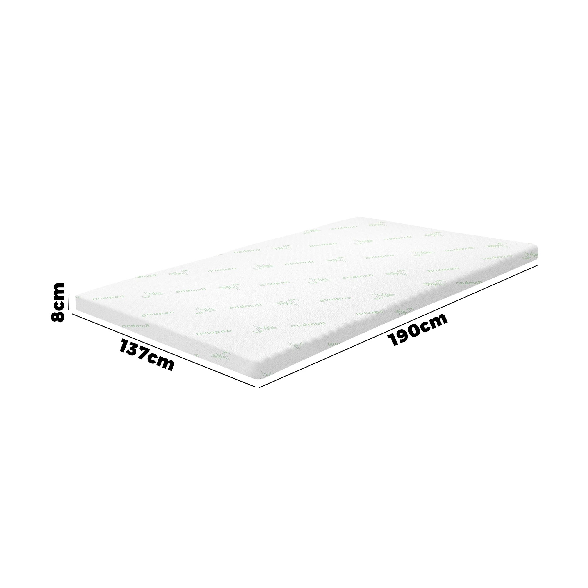 2 Bedra Bedding Double Memory Foam Mattress Topper 7-Zone 8CM - Multi, 2 of 7