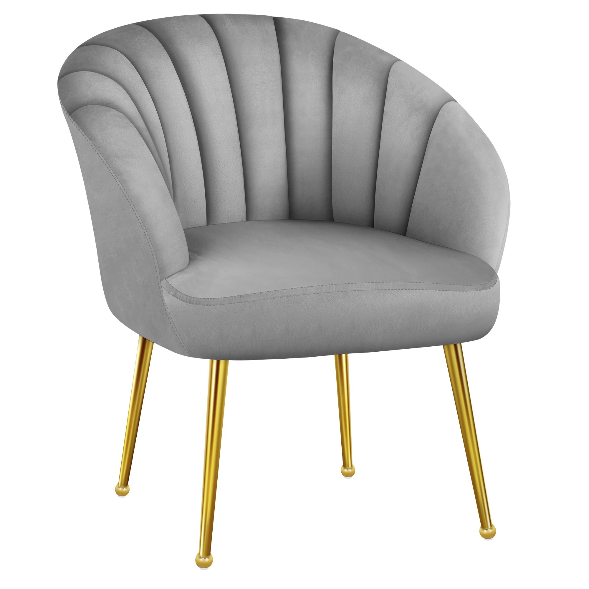 1 Alfordson Armchair Lounge Chair Accent Tub Chair Sofa Couch Velvet - Grey, 1 of 9