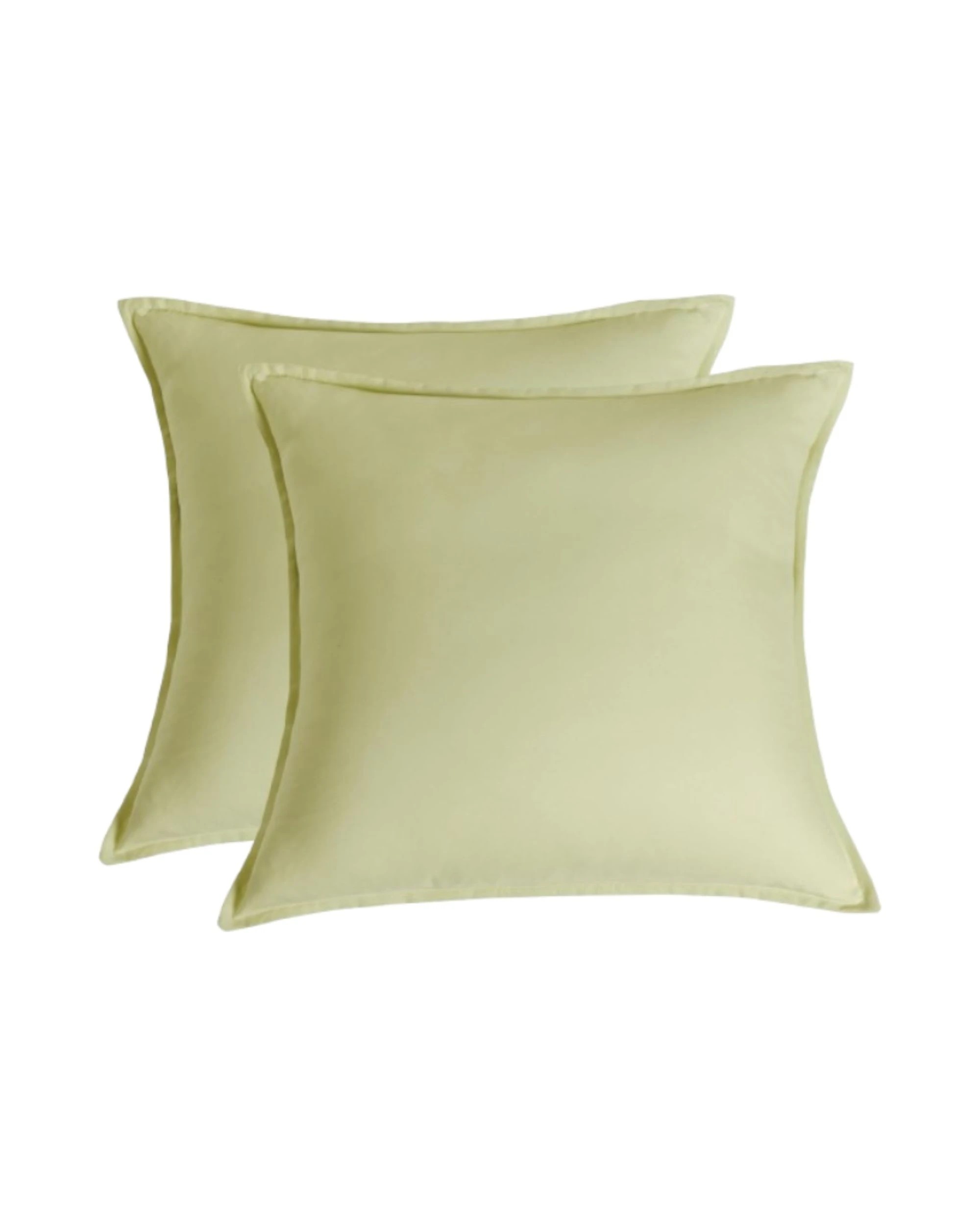 1 CleverPolly 2-Pack Vintage Washed Microfibre European Pillowcases - Lemon, 1 of 1