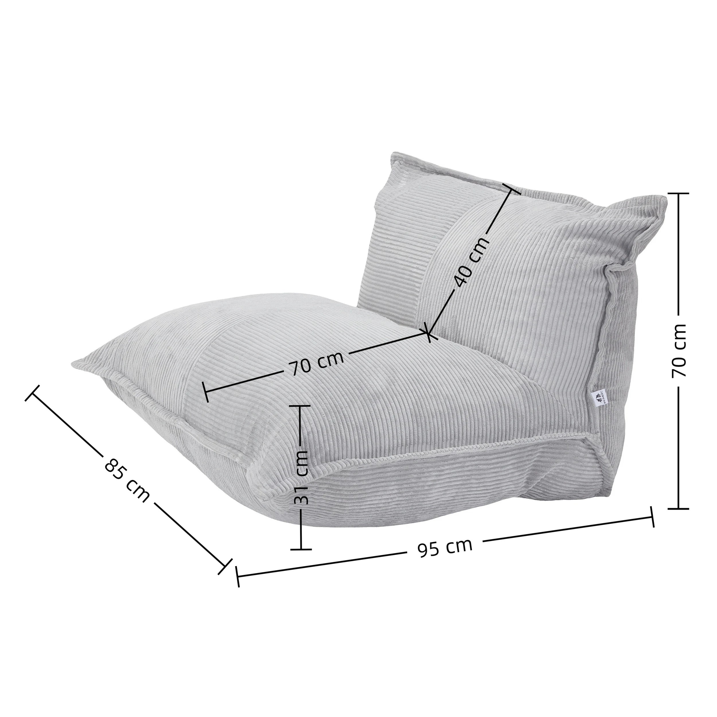 7 IHOMDEC L Shape Corduroy Compression Sofa - Grey, 7 of 10