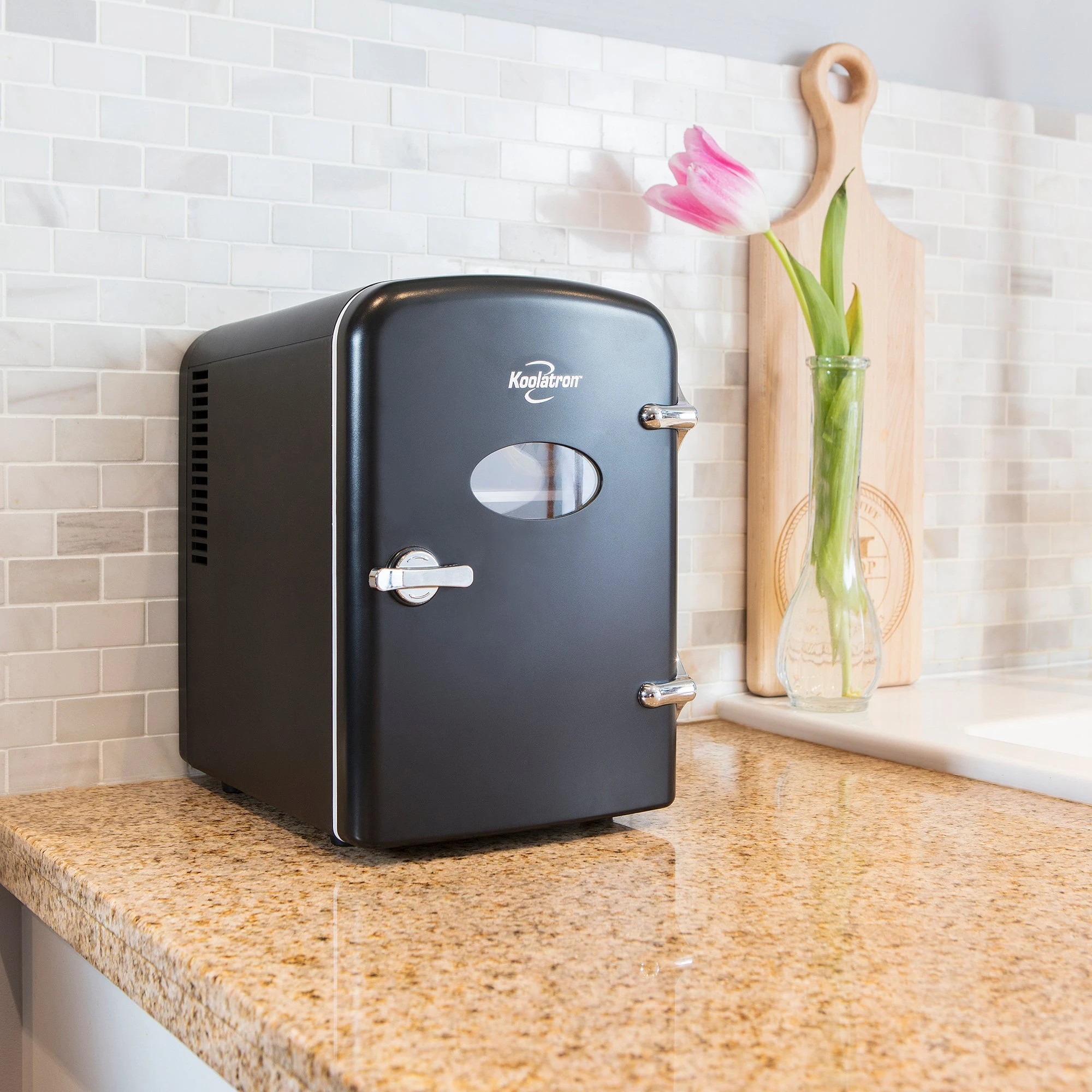 2 Koolatron 4L Retro Mini Fridge - Black, 2 of 8