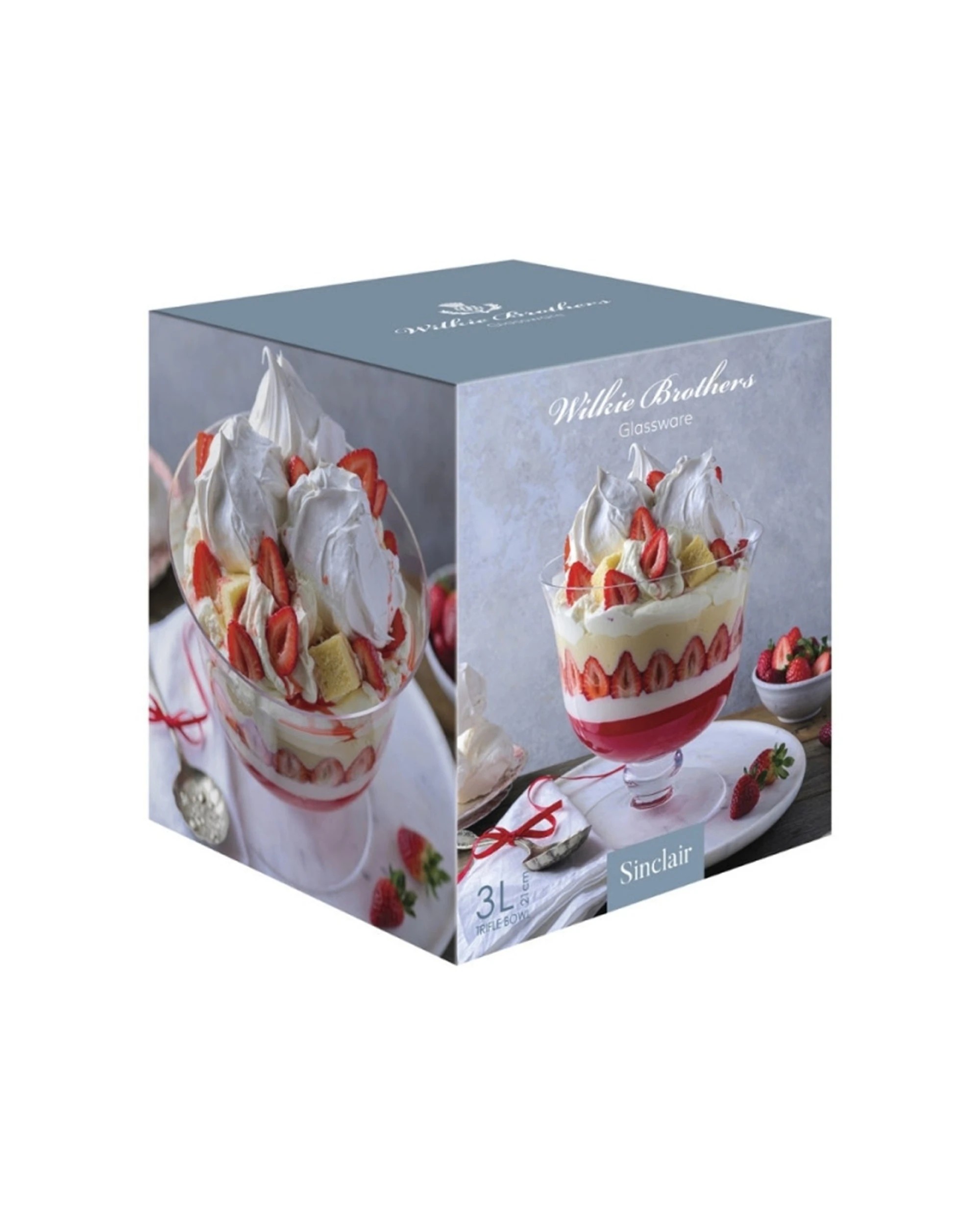 3 Wilkie Brothers Trifle Bowl Glass 3L Footed Dishwasher Safe 21cm - Clear, 3 of 3