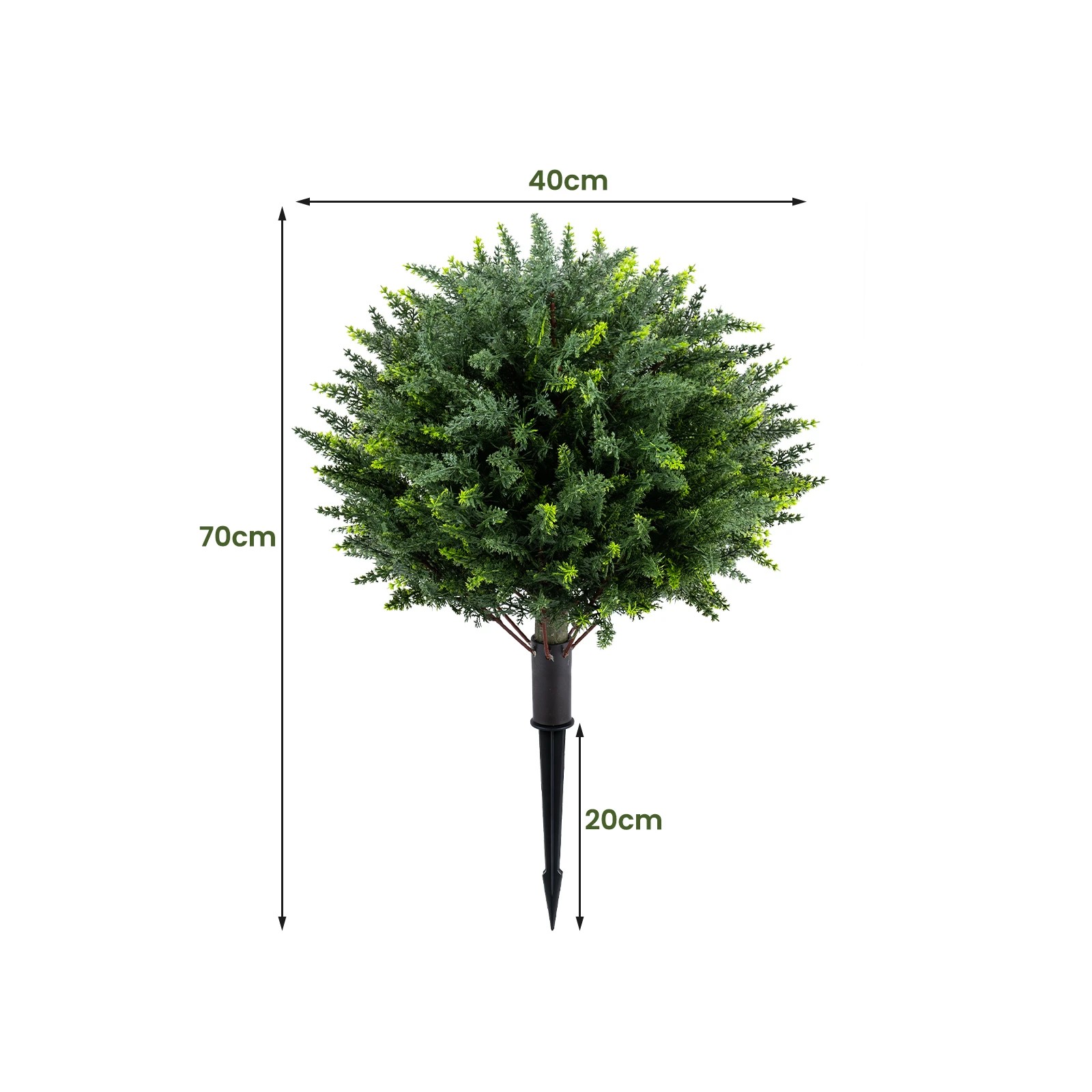 2 Costway 70cm Artificial Cypress Topiary Trees Set of 2 Faux Topiary Bushes Shrubs, 2 of 4