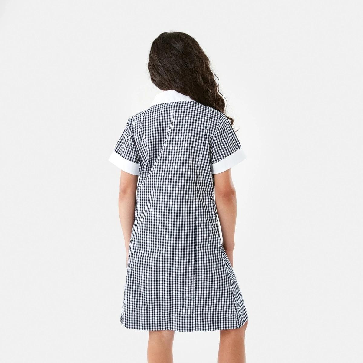 2 School Dress Blu Gngham, 2 of 10