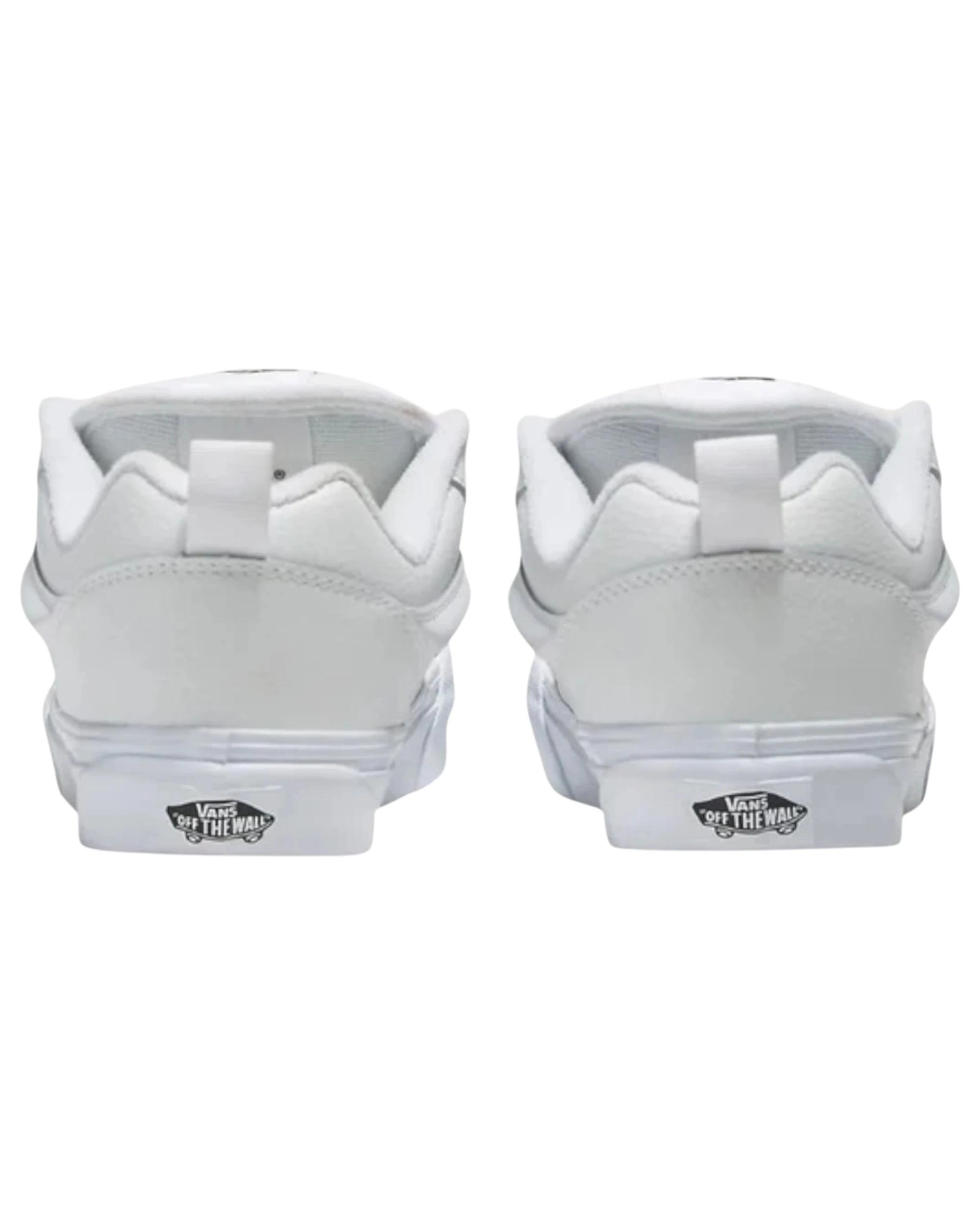 4 Vans Mens Knu Skool Low Top Leather True White Lace Up Shoes WHITE, 4 of 4
