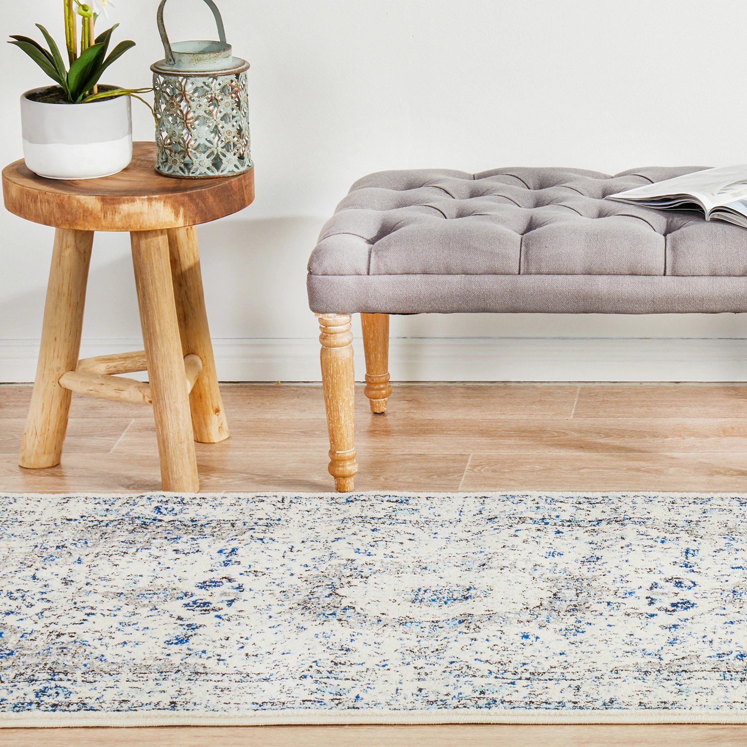 4 Common Ground Rugs Encore 251 300x80cm Runner - Medium Pet Friendly Rug - White, 4 of 7