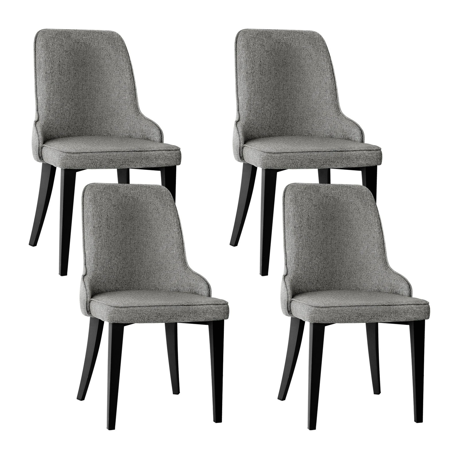 1 Artiss Dining Chairs Set of 4 Linen Fabric - Grey, 1 of 5