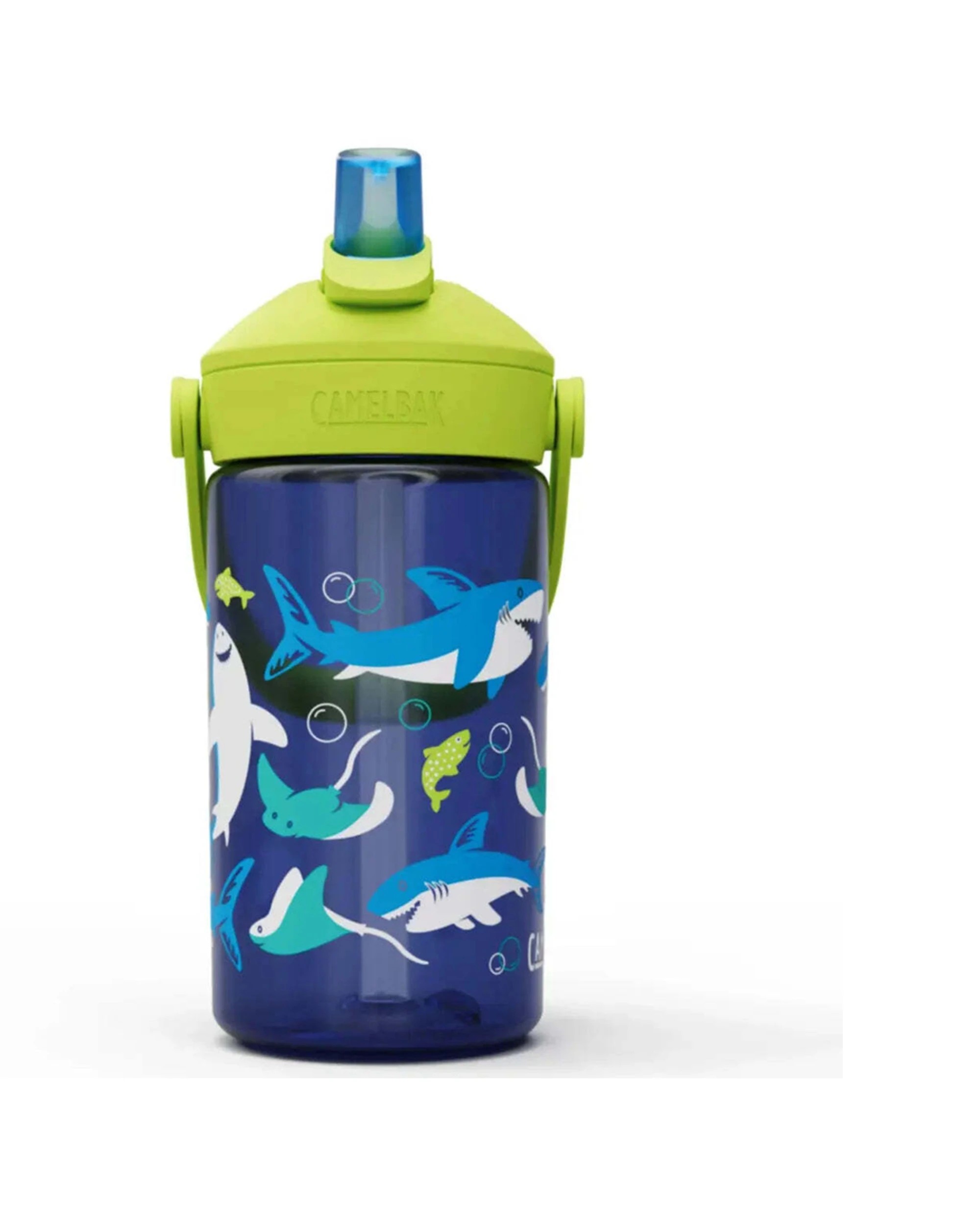 2 CamelBak Kids Thrive Flip Straw 400ml Drink Bottle Leakproof Sharks and Rays - Blue, 2 of 4