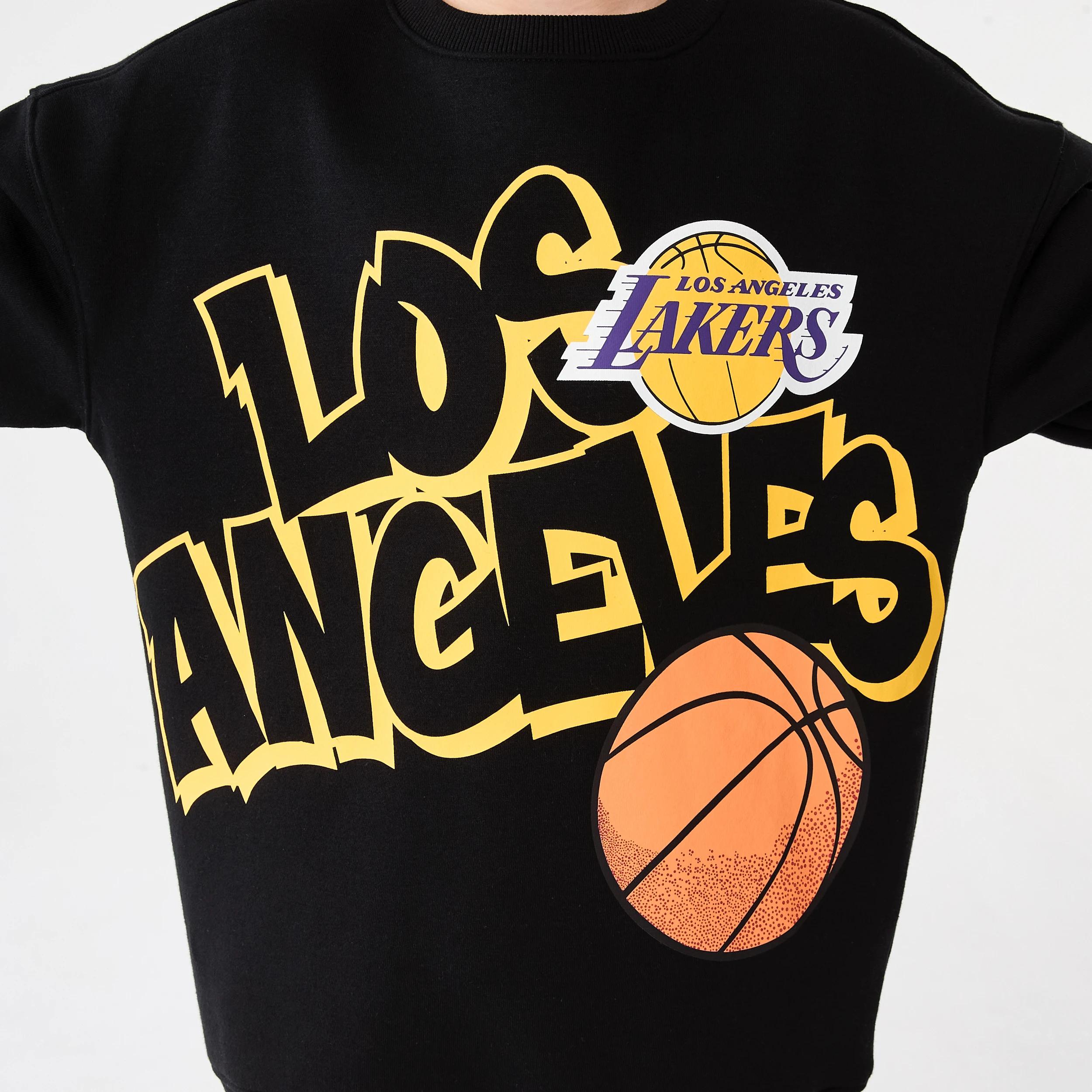 5 Official NBA Kids Fleece Crew Neck Top BLACK LAKERS FLEECE CREW, 5 of 7