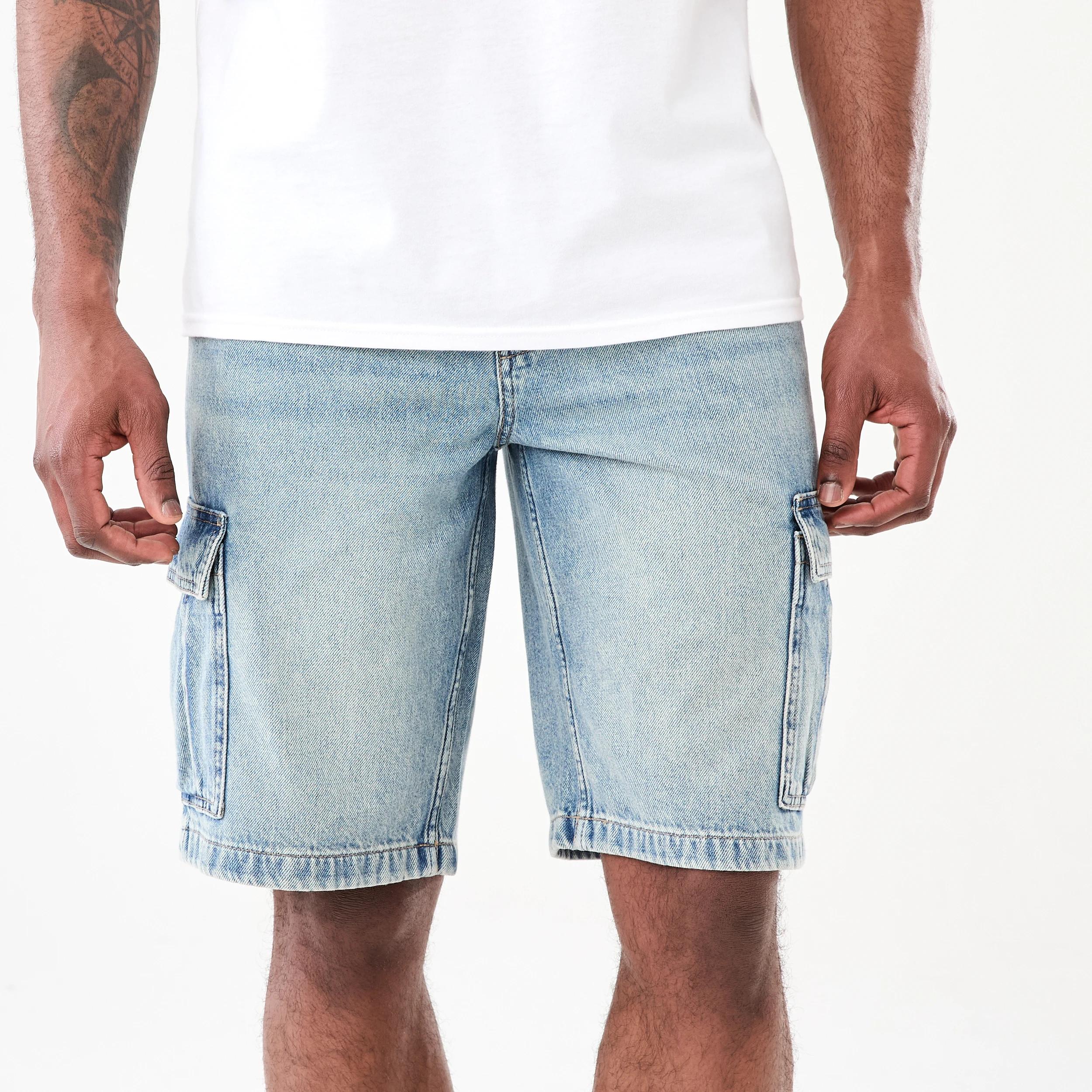 1 Denim Cargo Shorts LIGHT WASH, 1 of 7