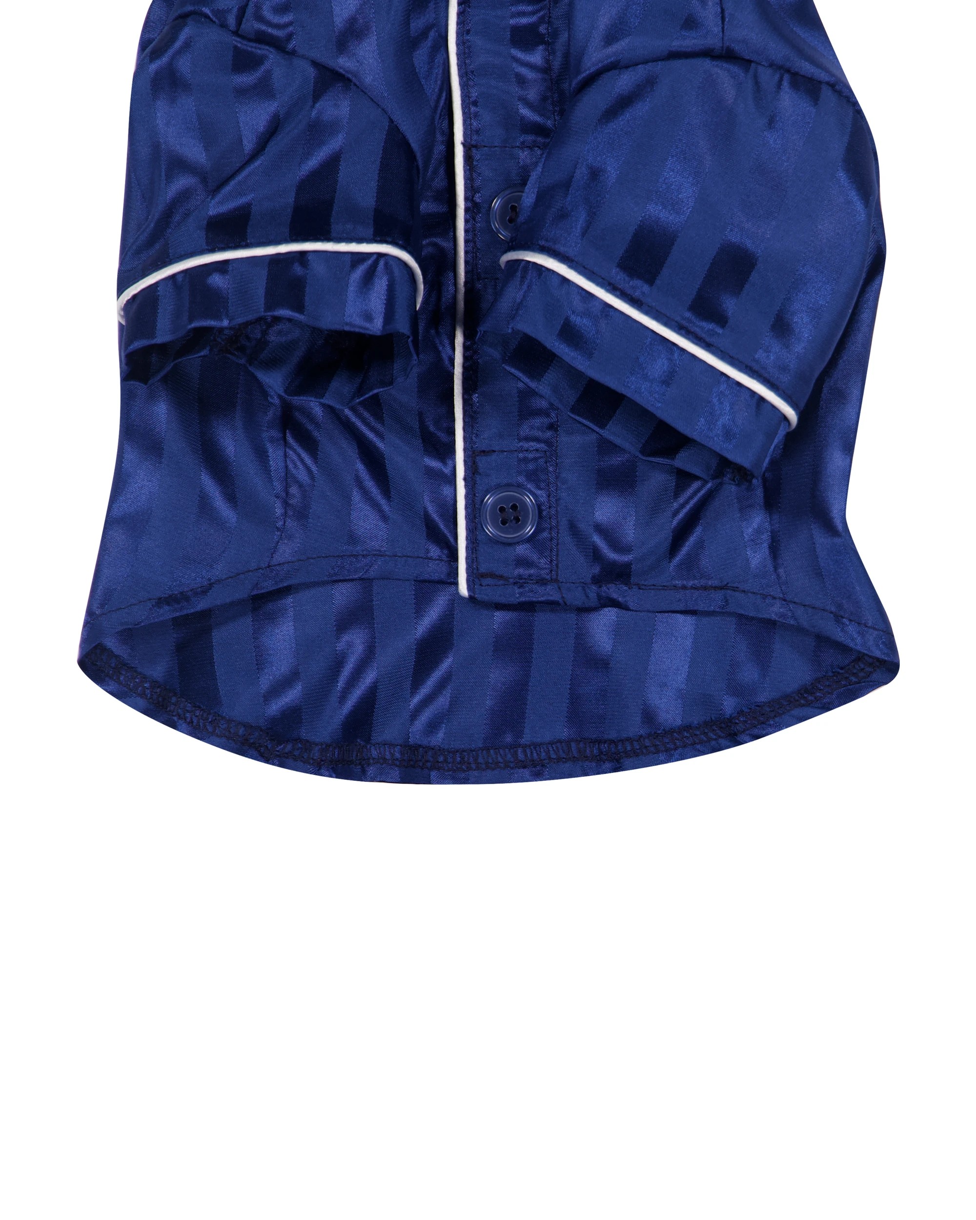 4 Pet Satin Stripe Pyjamas - Small, Navy, 4 of 9