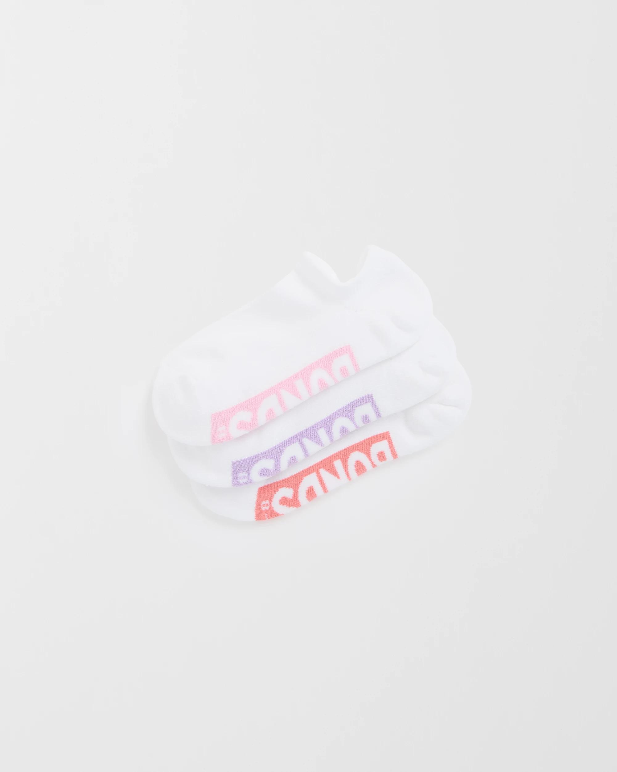 1 Women's Cotton Blend Logo Cushioned No Show Socks 3 Pack - Bonds WHITE, 1 of 3