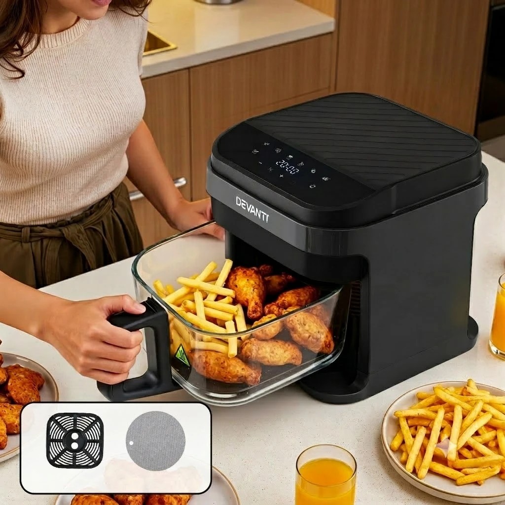 4 Devanti Air Fryer 5.5L Touch Control Electric Cooker 1200W - Multi, 4 of 7